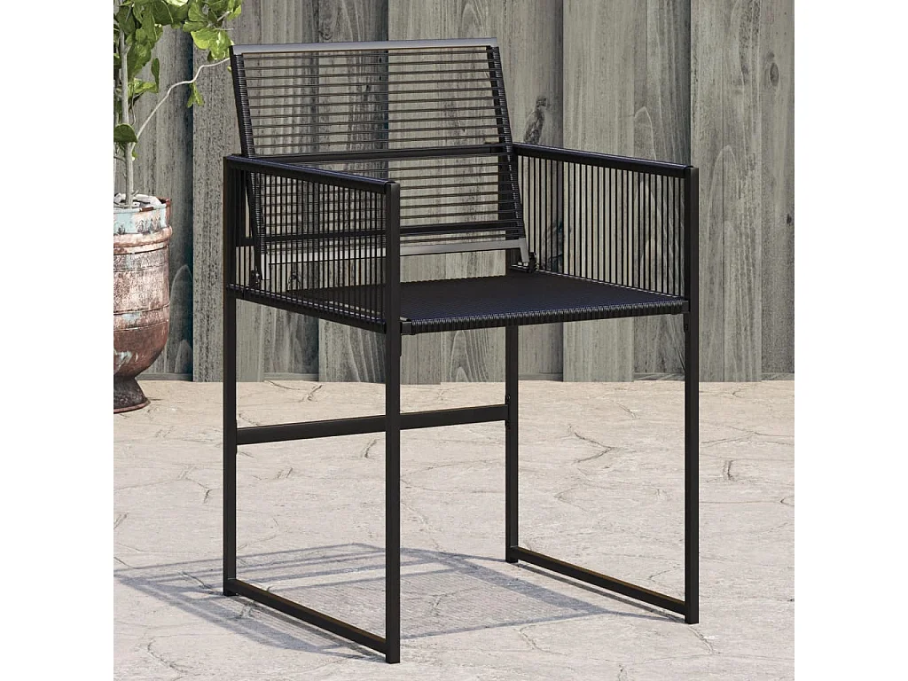 Lot de 4 Chaises de jardin noir résine tressée FR31628