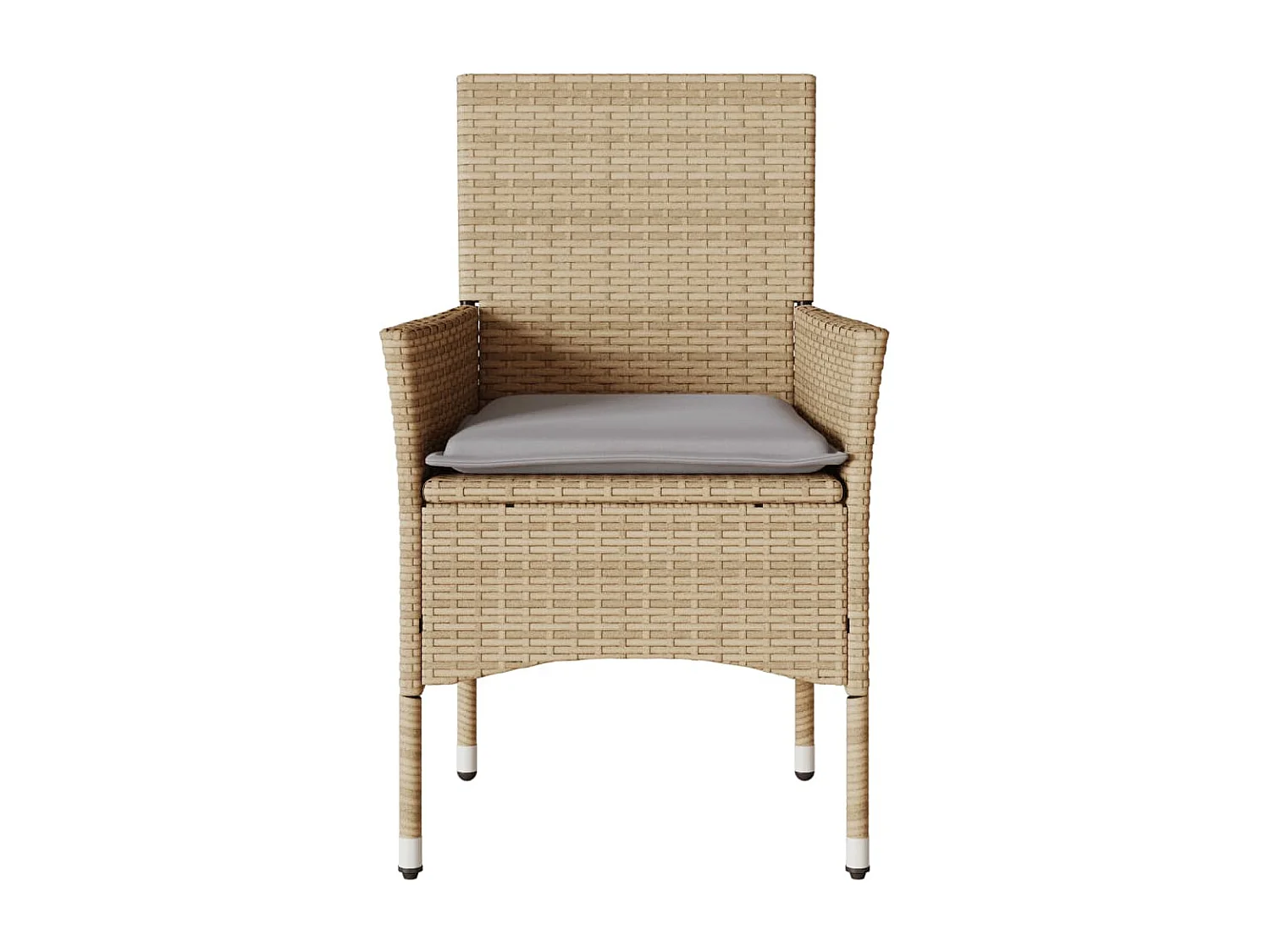 Lot de 2 Chaises de jardin avec coussins beige résine tressée FR31049