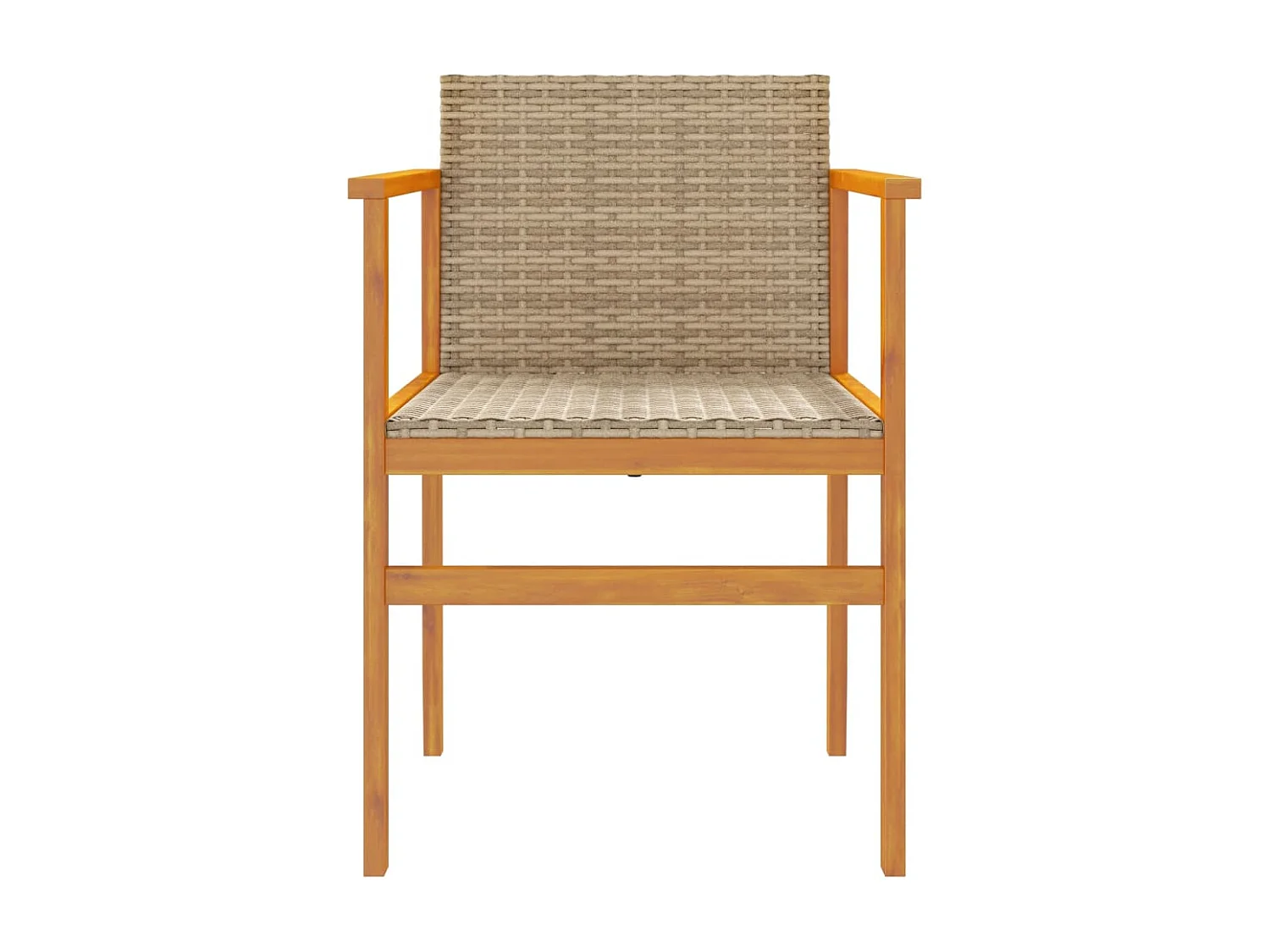 Tuinstoelen 2 st poly rattan en massief hout beige BE682268