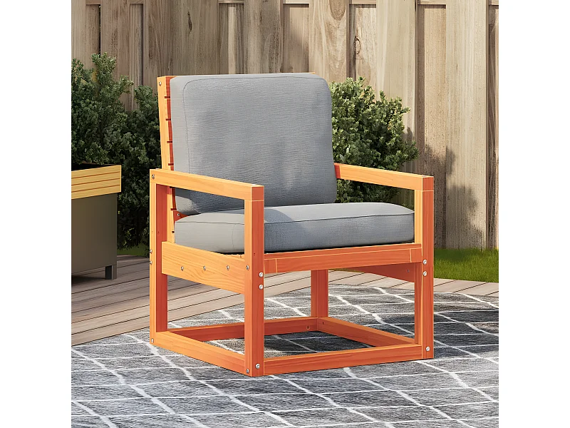 Chaise de jardin cire marron 57,5x63x76 cm bois de pin massif FR59653