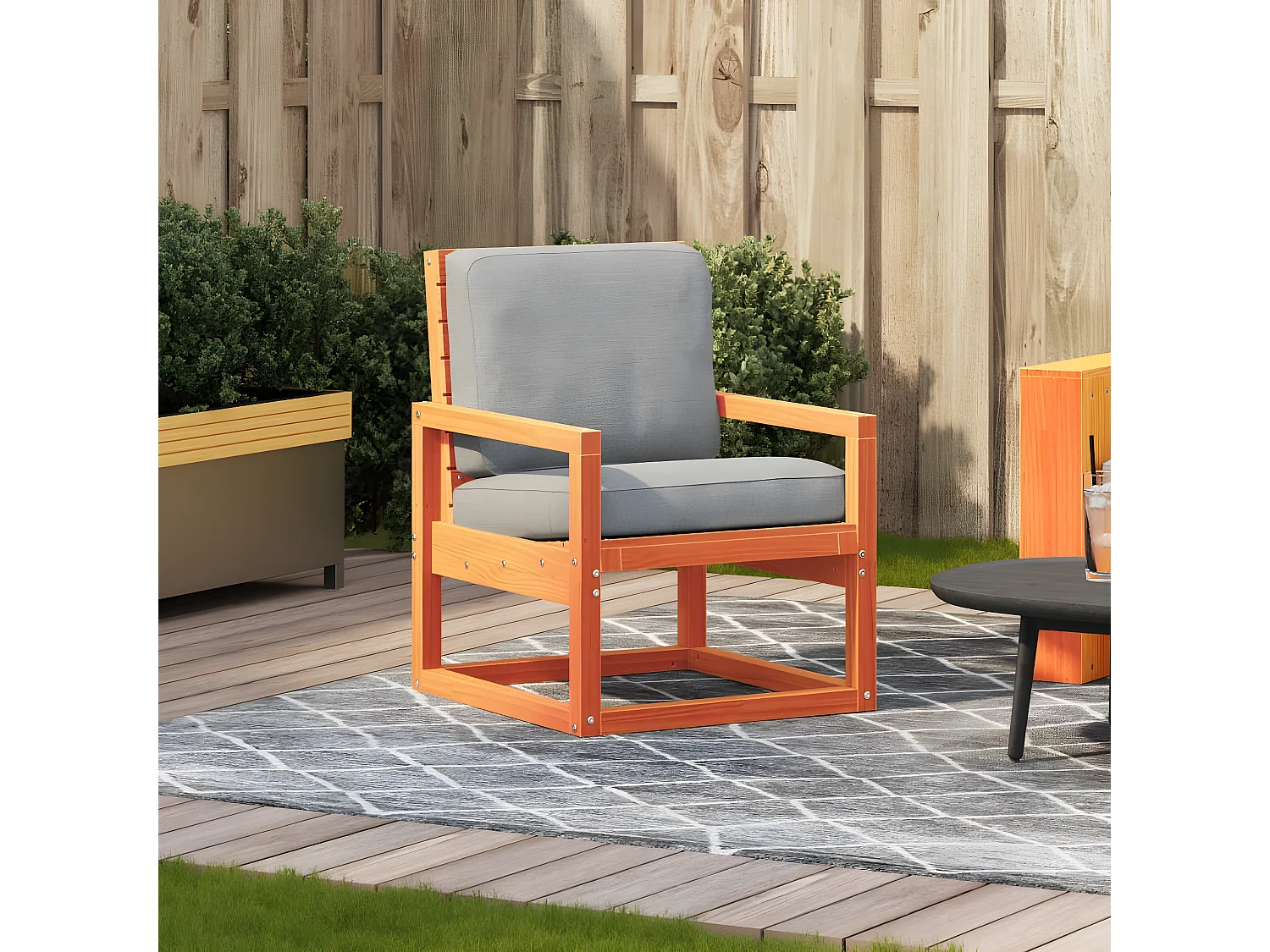 Chaise de jardin cire marron 57,5x63x76 cm bois de pin massif FR59653