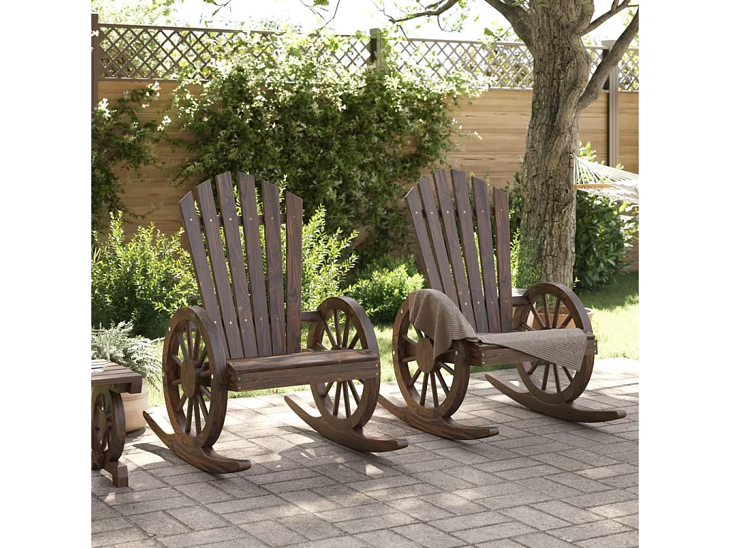 Cadeiras de baloiço Adirondack 2 pcs madeira de abeto maciça PT861537