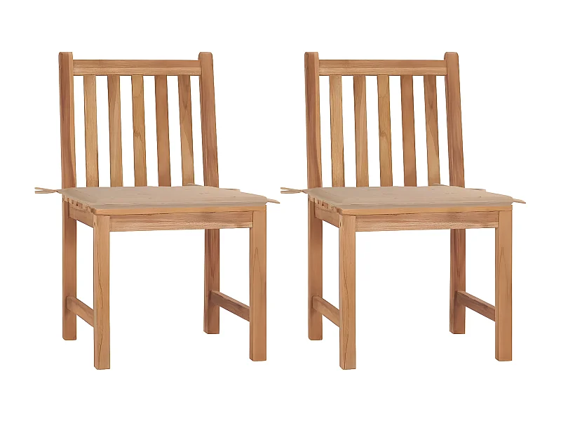 Cadeiras de jardim c/ almofadões 2 pcs teca maciça PT264209