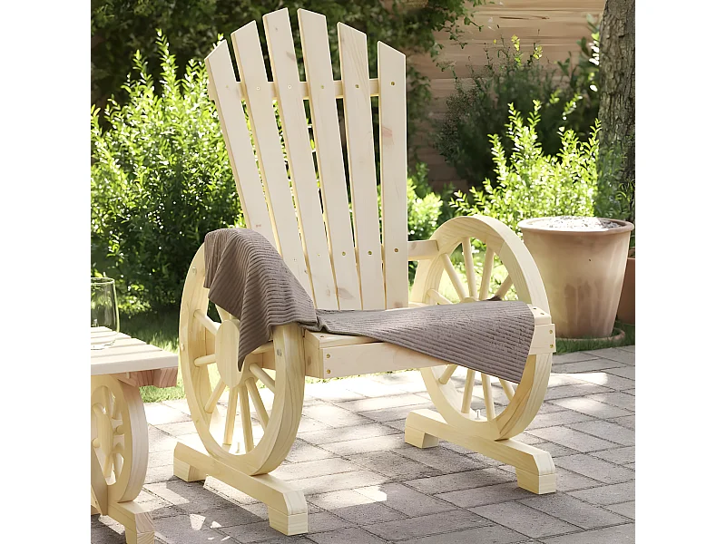 Cadeira Adirondack para jardim madeira de abeto maciça PT810743