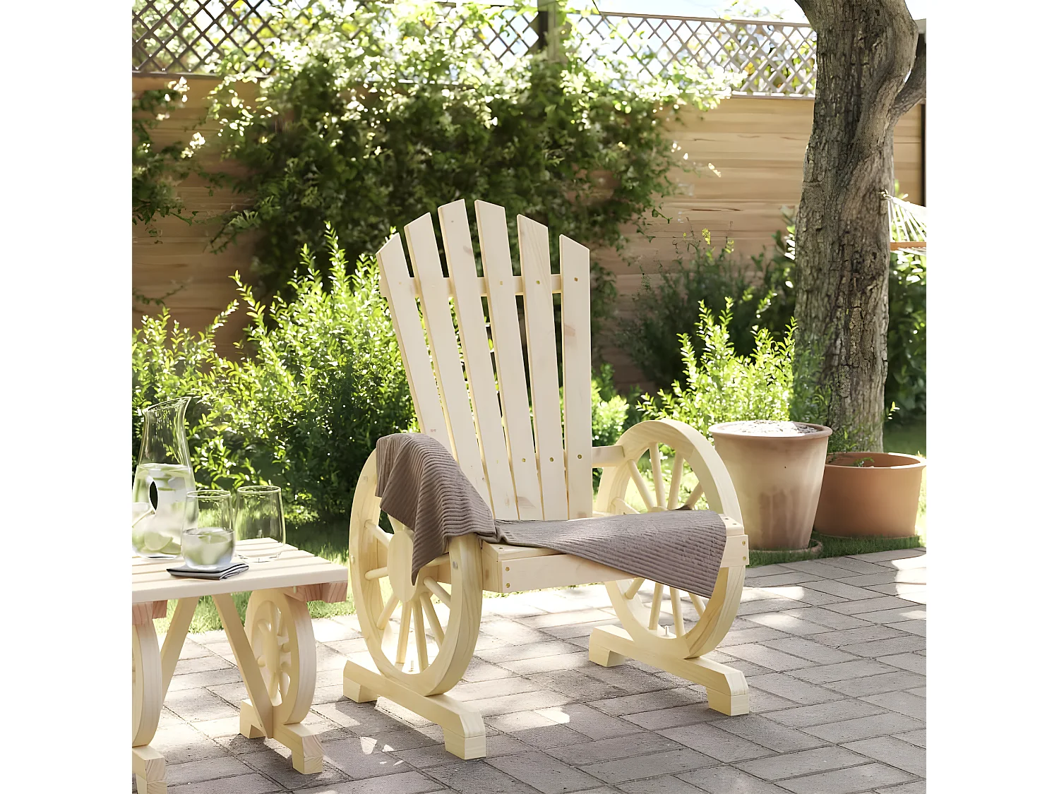 Sillón de jardín Adirondack madera maciza de abeto ES912040