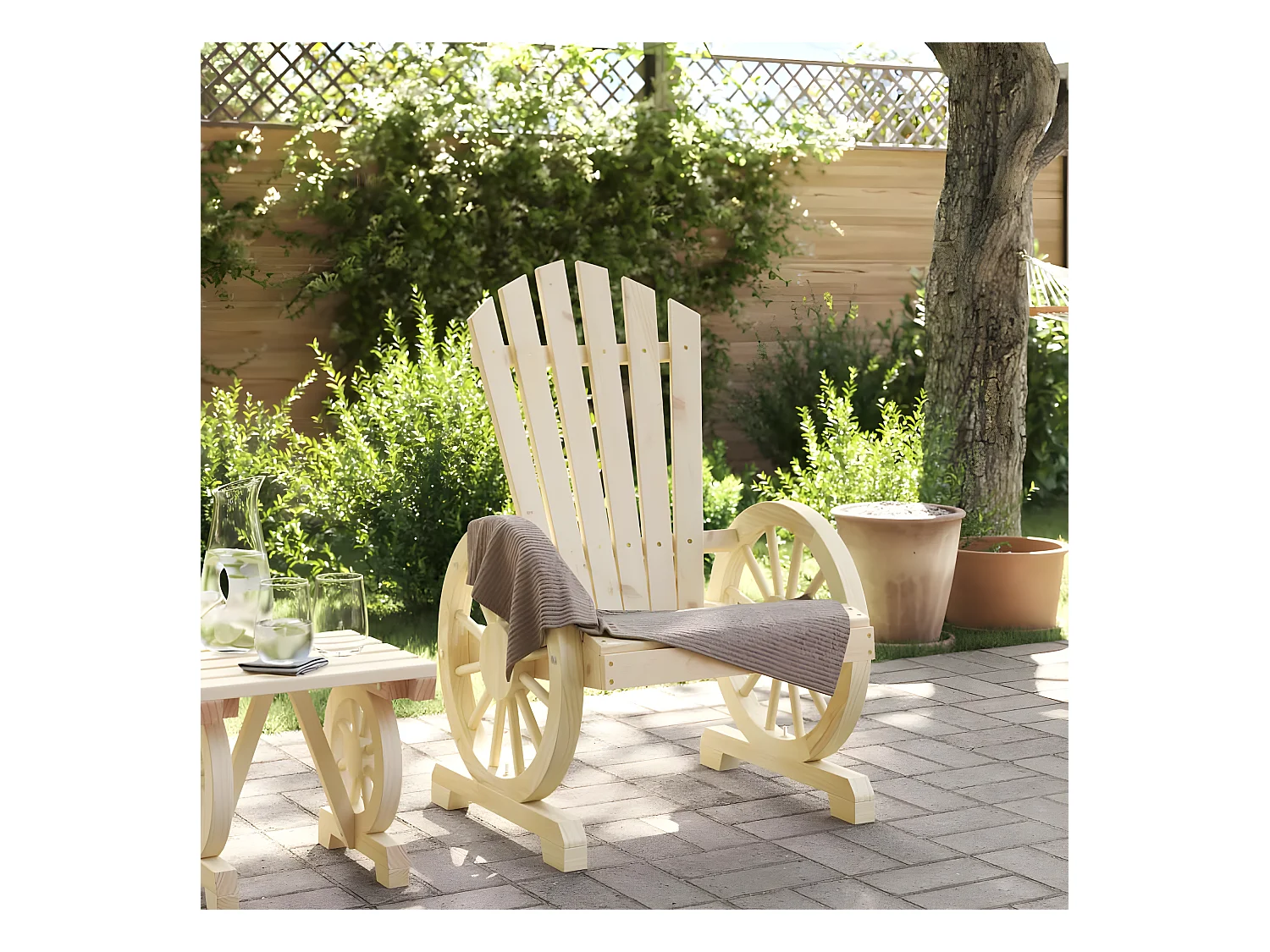 Chaise de jardin Adirondack bois de sapin massif FR65288