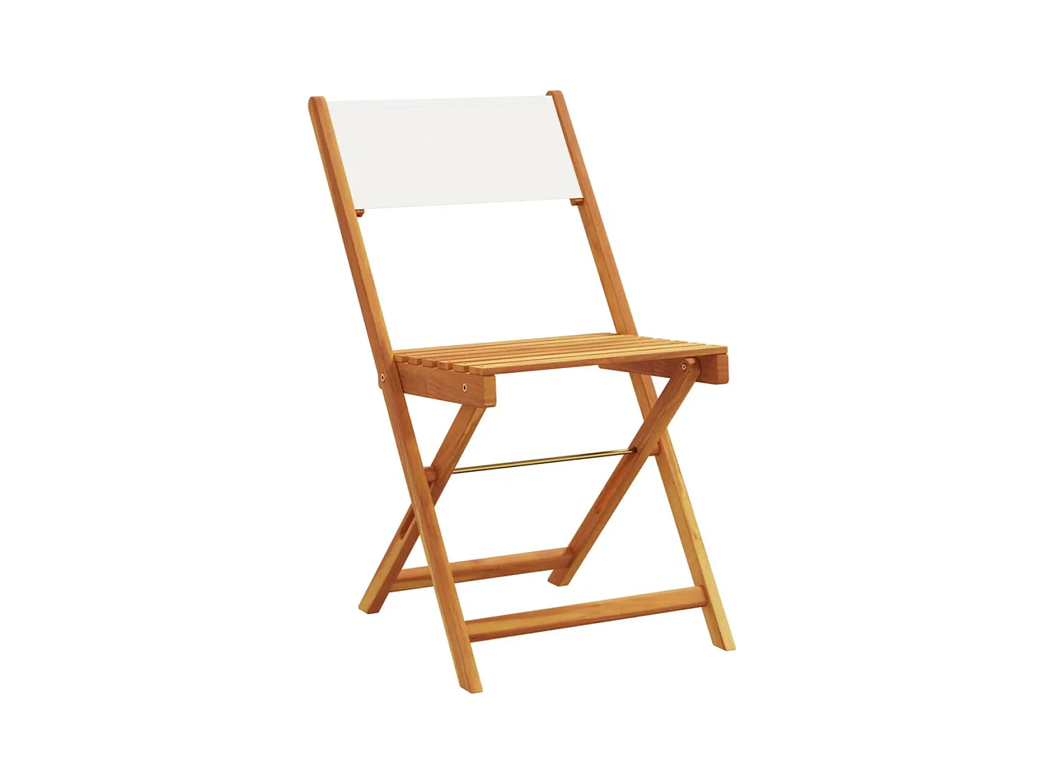 Juego de 2 Sillas de bistró madera maciza acacia y tela crema blanco ES384890