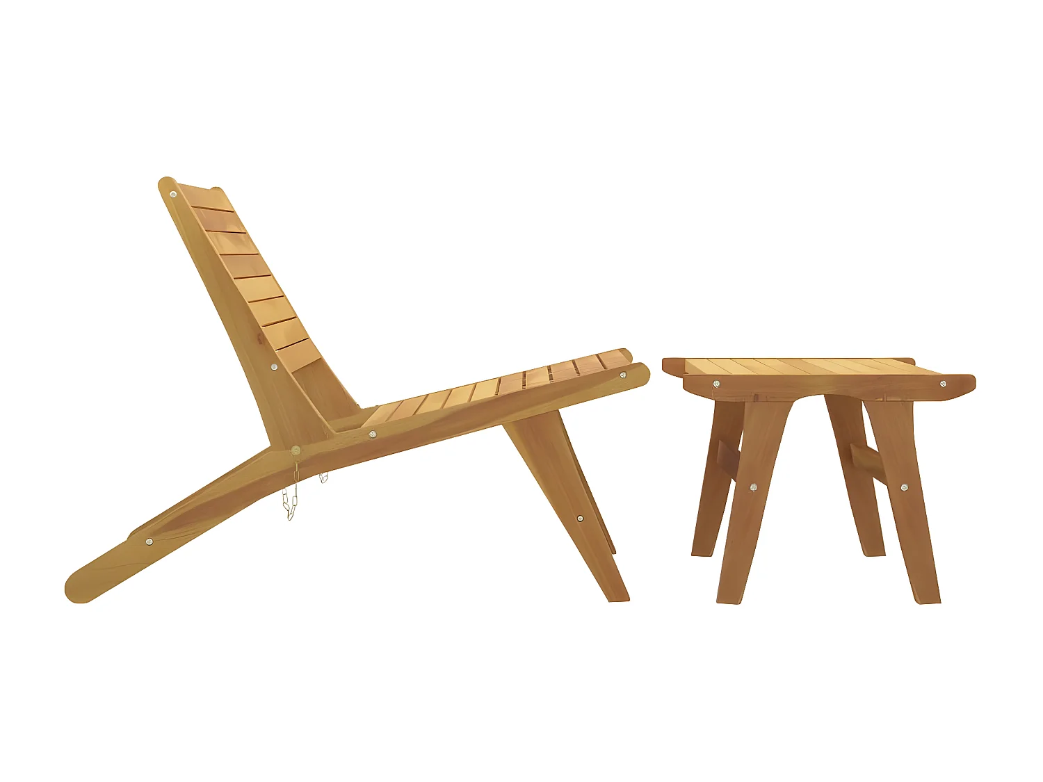 Chaise de jardin avec repose-pieds Bois de teck solide FR12333