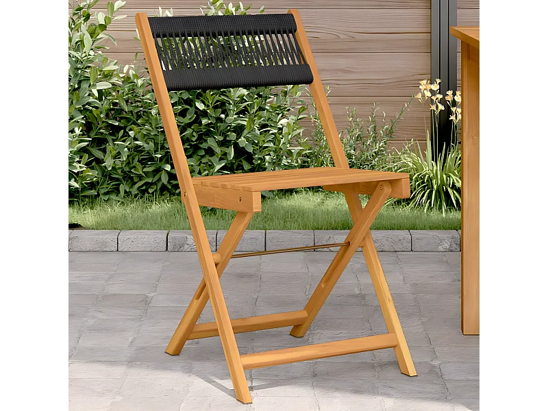 Cadeiras de bistrô 2 pcs acácia maciça e polipropileno preto PT369988