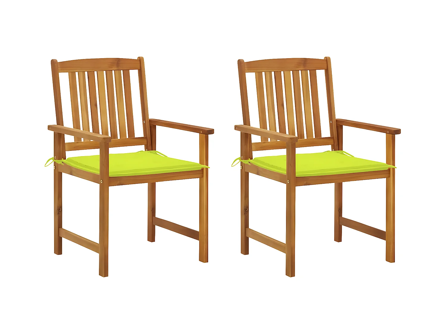Lot de 2 Chaises de jardin avec coussins Bois d'acacia massif FR60301