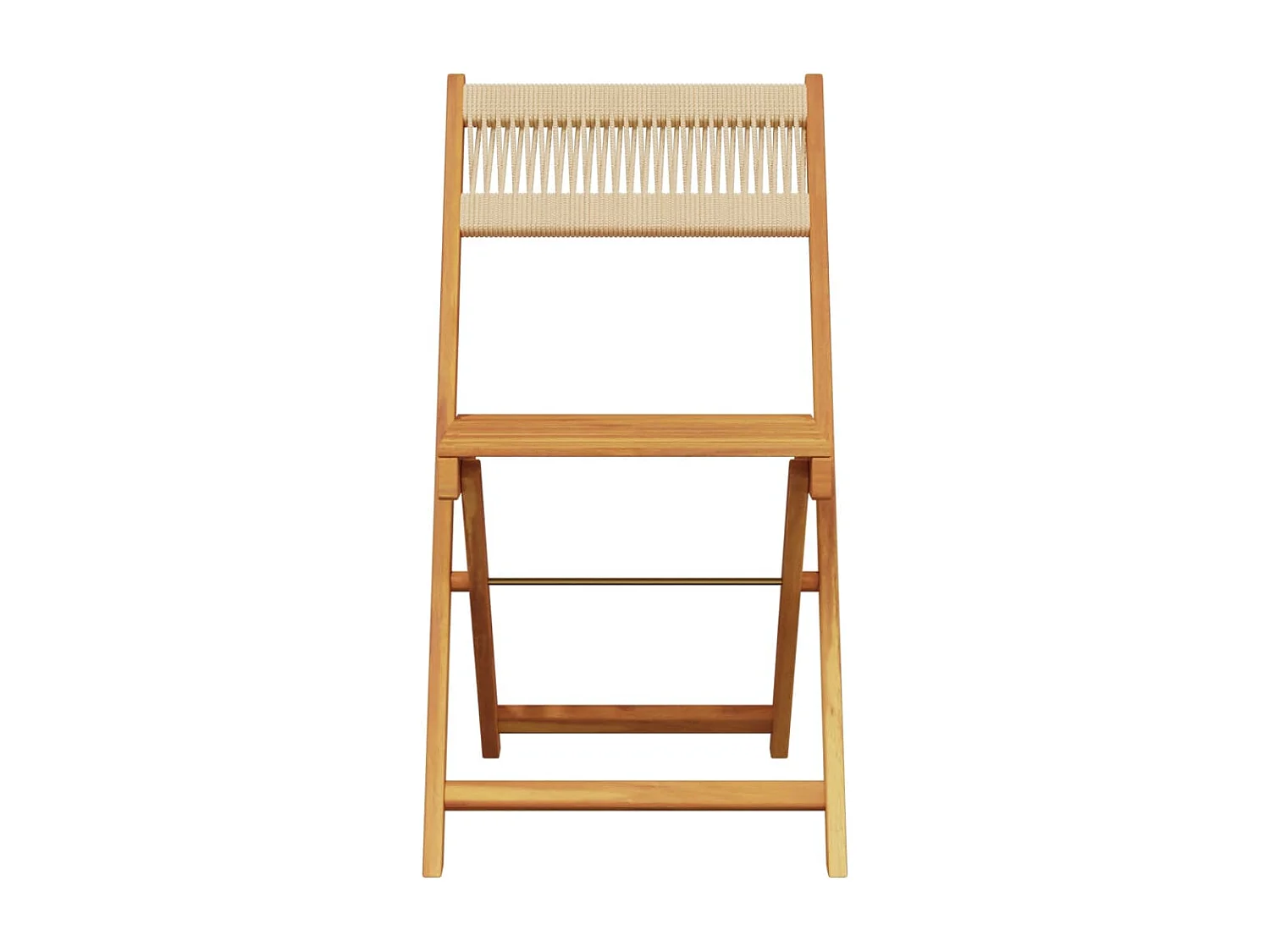 Lot de 2 Chaises de bistrot beige bois acacia et polypropylène FR66972