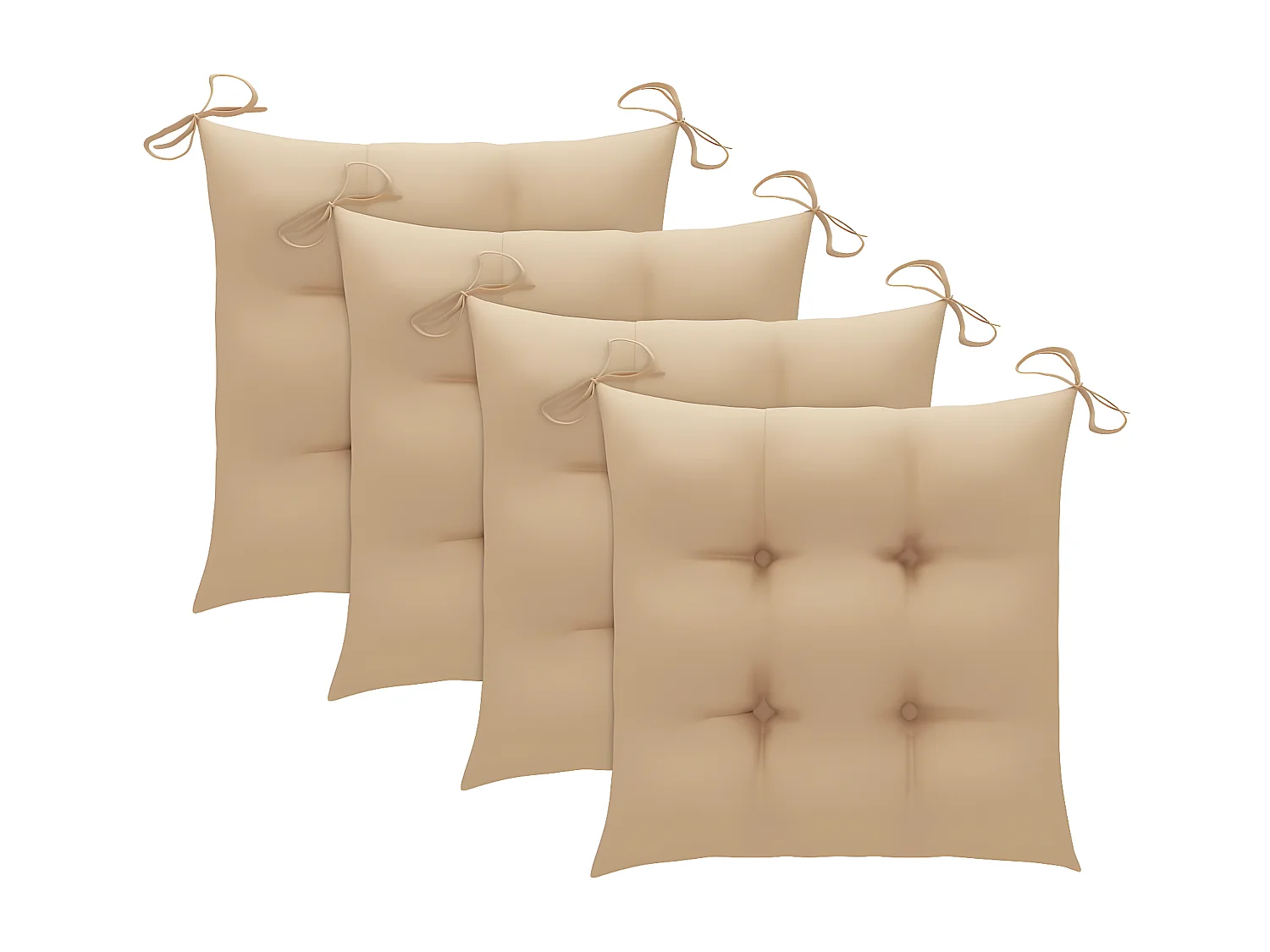 Lot de 4 Chaises à dîner de jardin avec coussins Acacia massif FR31672