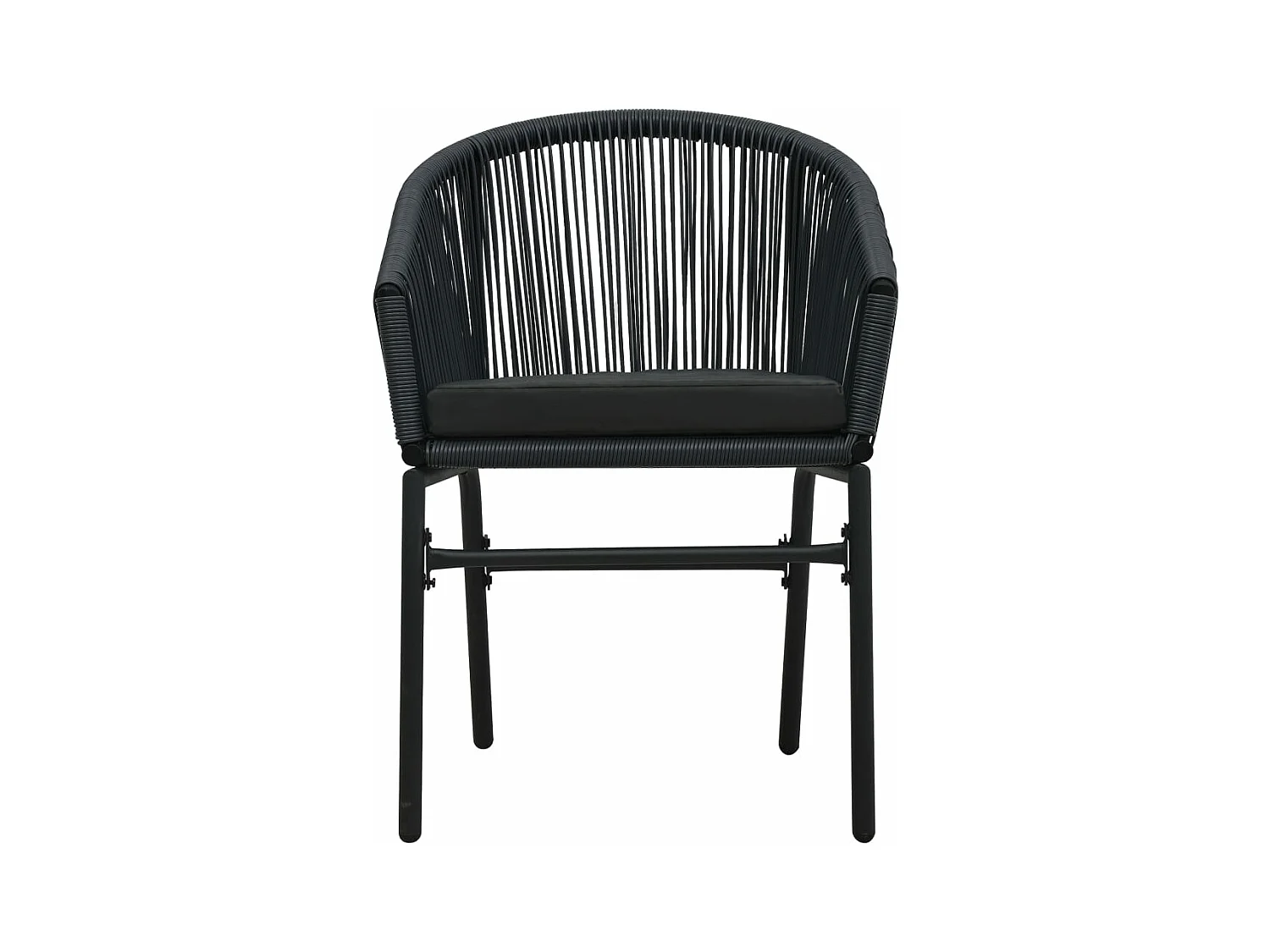 Lot de 2 Chaises de jardin Noir Rotin PE FR77585