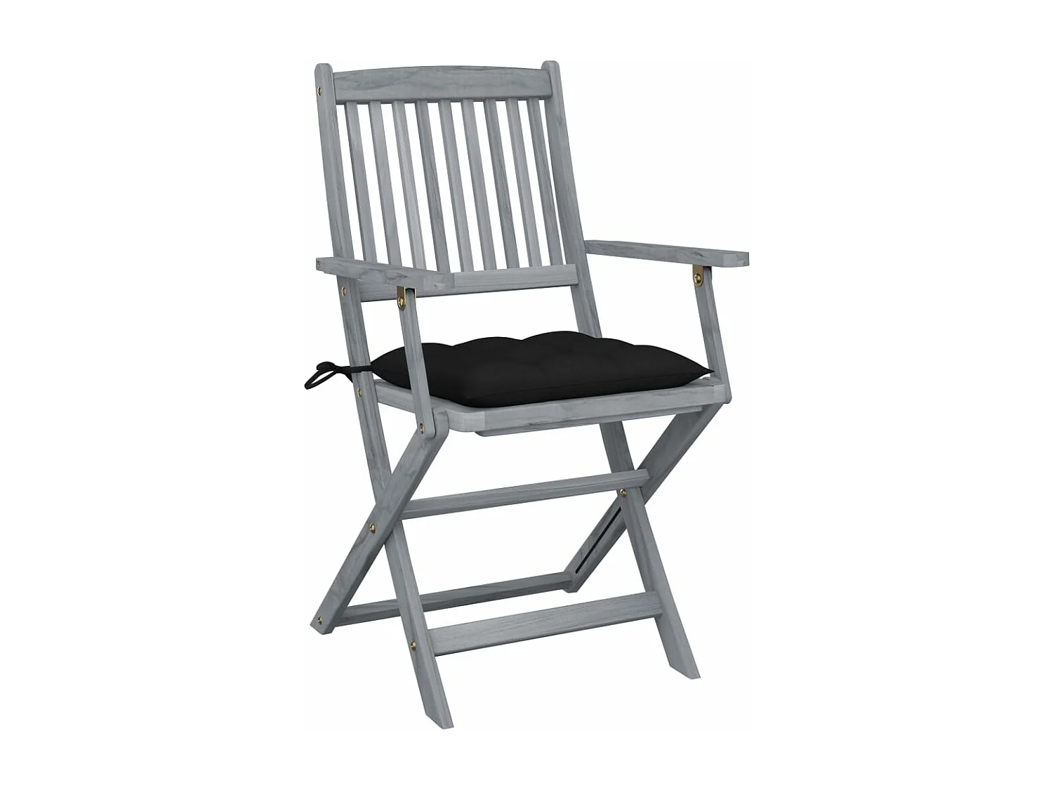 Lot de 2 Chaises pliables de jardin avec coussins Bois d'acacia FR50737