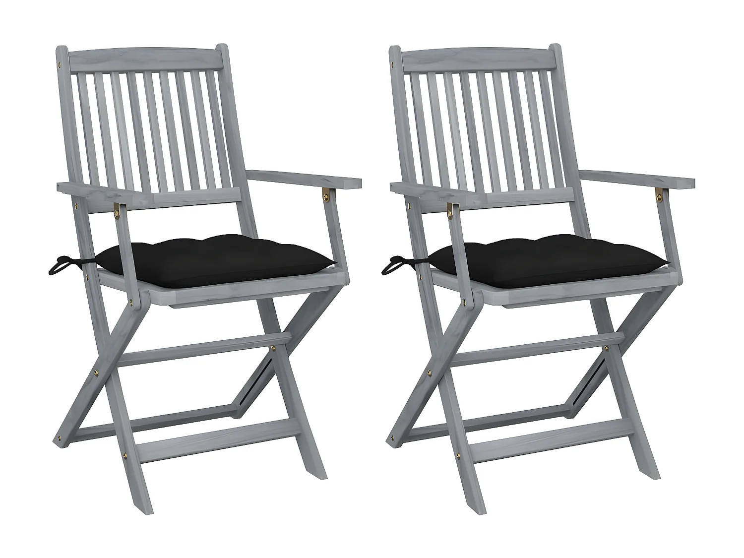 Cadeiras exterior dobráveis c/ almofadões 2 pcs acácia maciça PT859782
