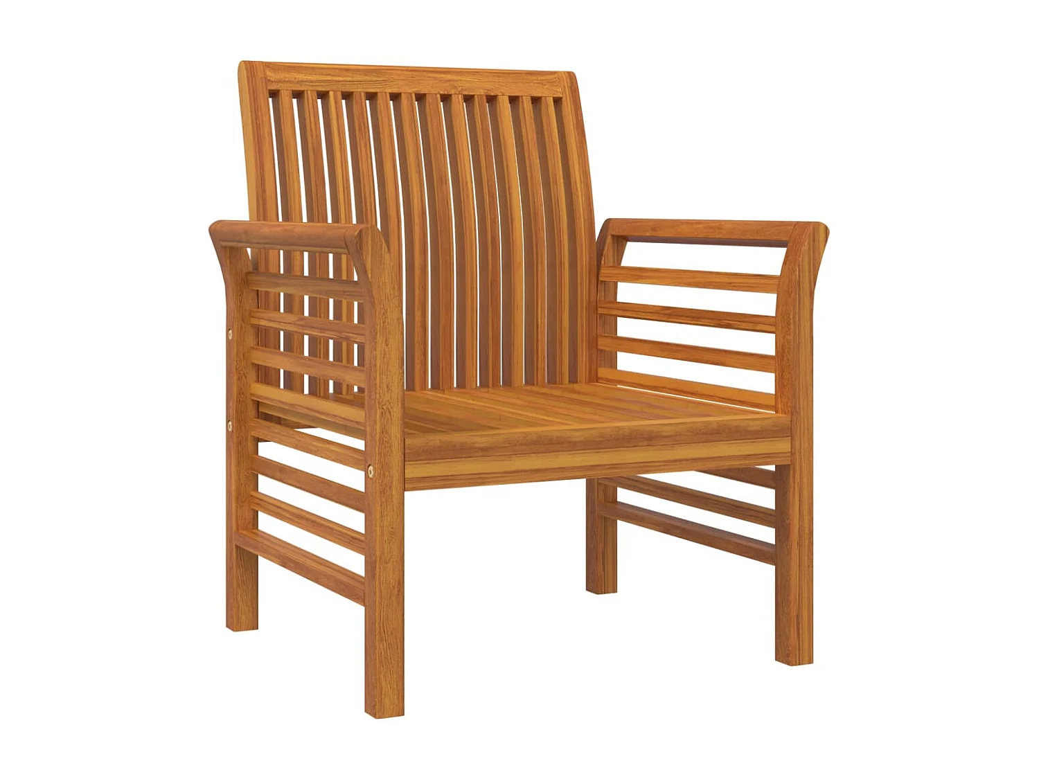 Juego de 2 Sillones con cojines gris oscuro madera maciza de acacia ES780651