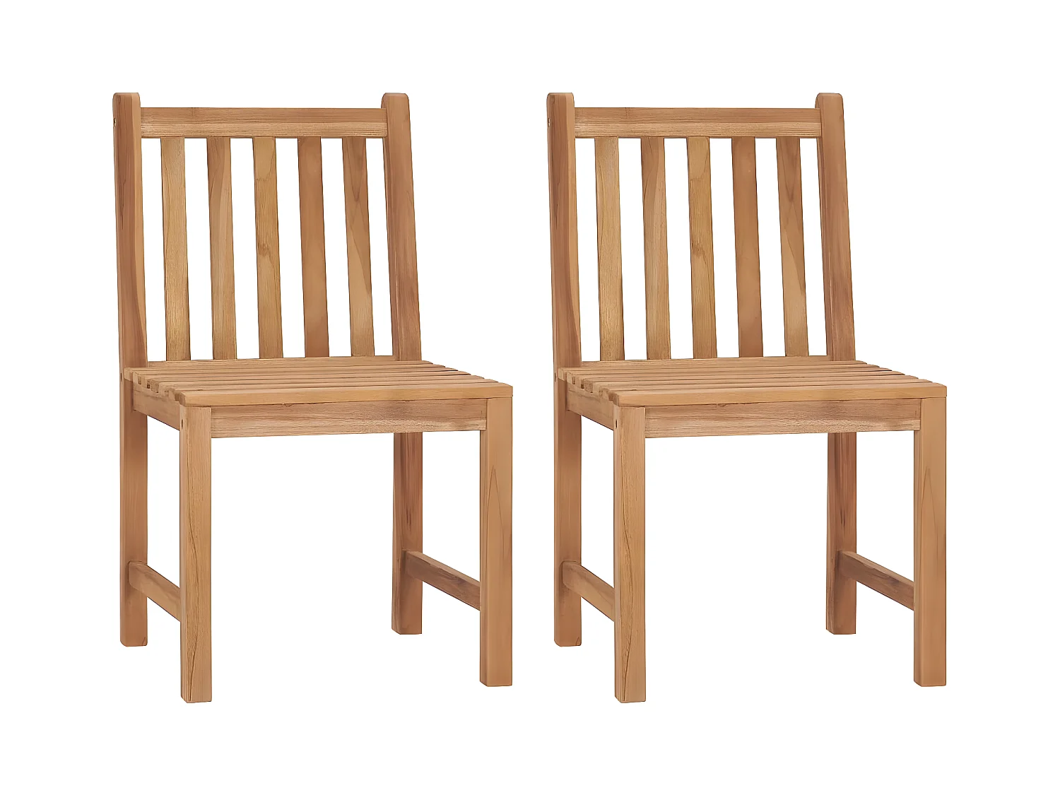 Lot de 2 Chaises de jardin avec coussins Bois de teck massif FR21194
