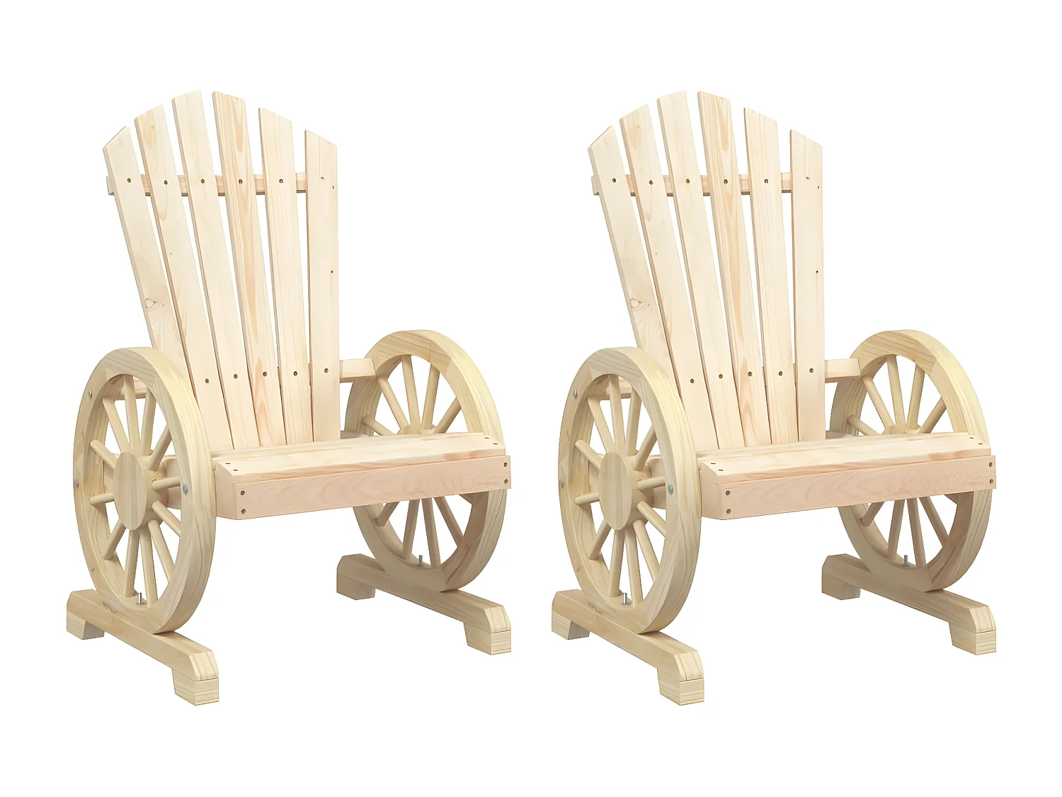 Juego de 2 Sillones de jardín Adirondack madera maciza de abeto ES575060