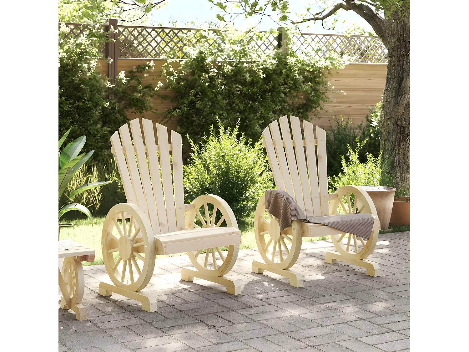 Juego de 2 Sillones de jardín Adirondack madera maciza de abeto ES575060