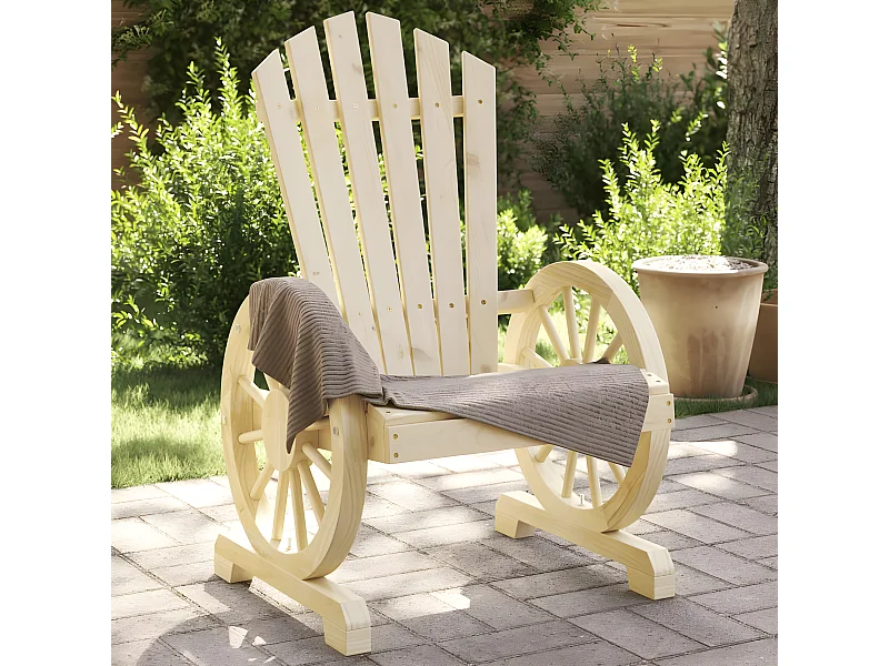Lot de 2 Chaises de jardin Adirondack bois de sapin massif FR17872