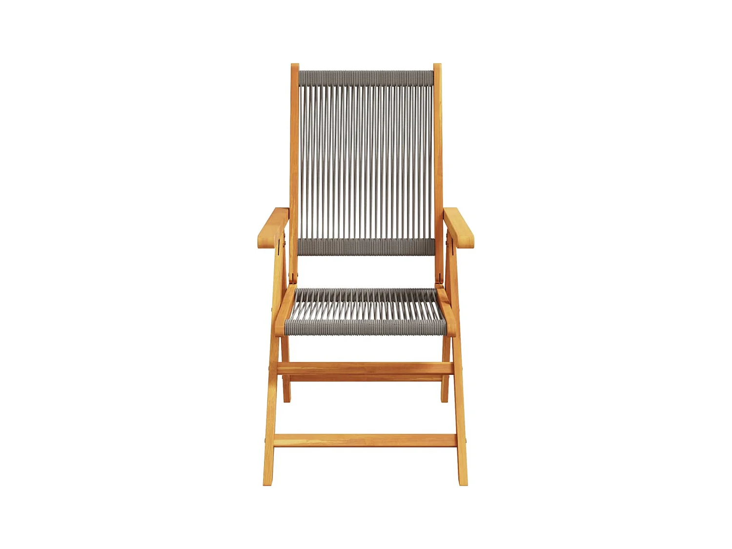 Lot de 2 Chaises de jardin gris bois d'acacia et polypropylène FR58457