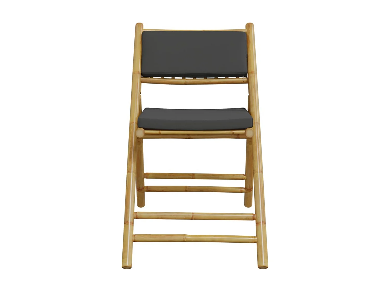 Lot de 6 Chaises de bistro pliantes coussins gris foncé bambou FR16937