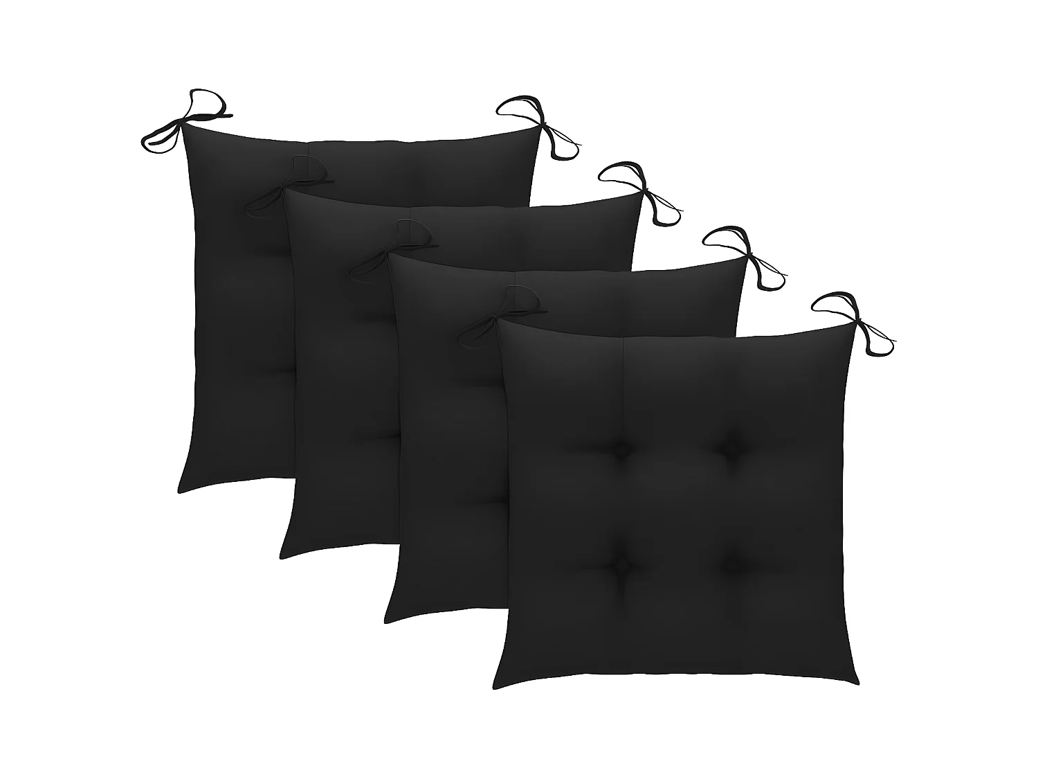Lot de 3 Chaises de jardin avec coussins noir Bois de teck massif FR75391