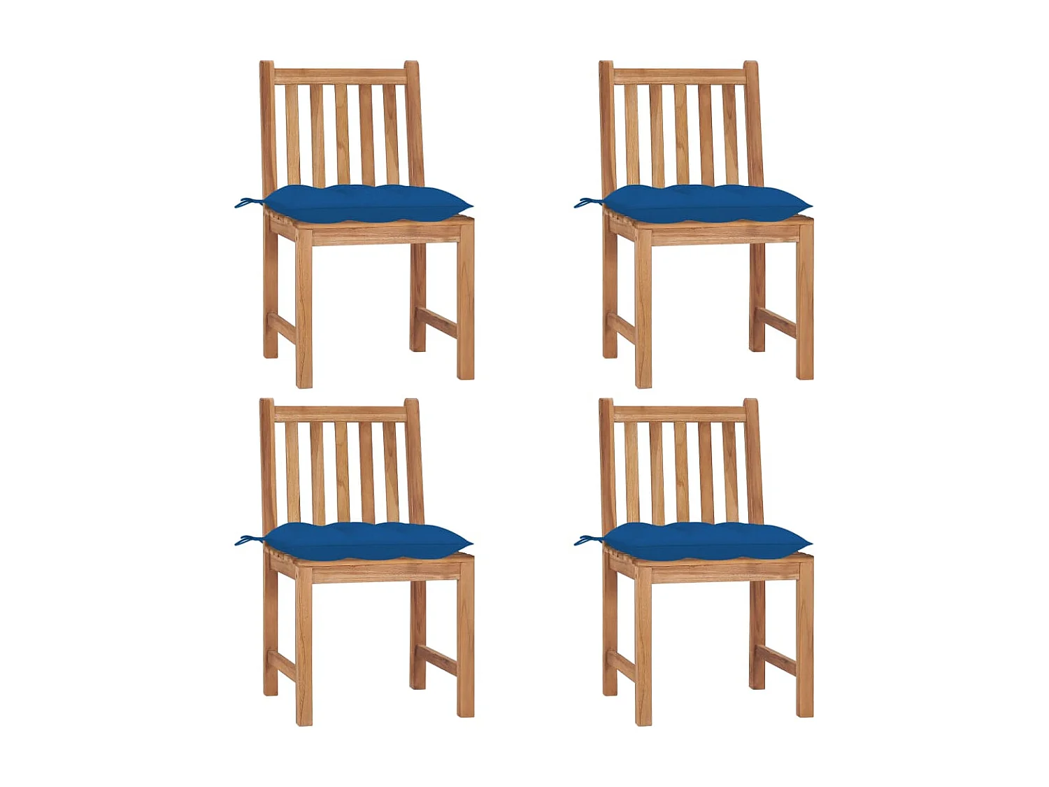 Cadeiras de jardim c/ almofadões 4 pcs madeira de teca maciça PT791447
