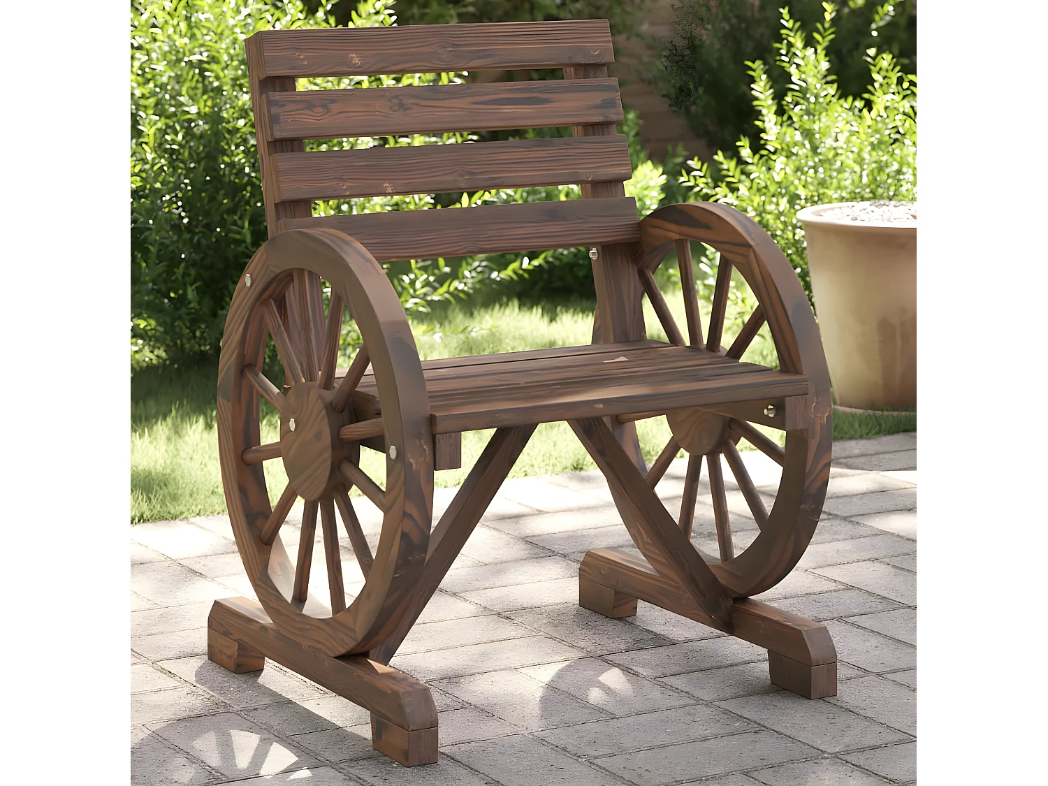 Lot de 2 Chaises de jardin 58x58x78,5 cm bois de sapin massif FR49086