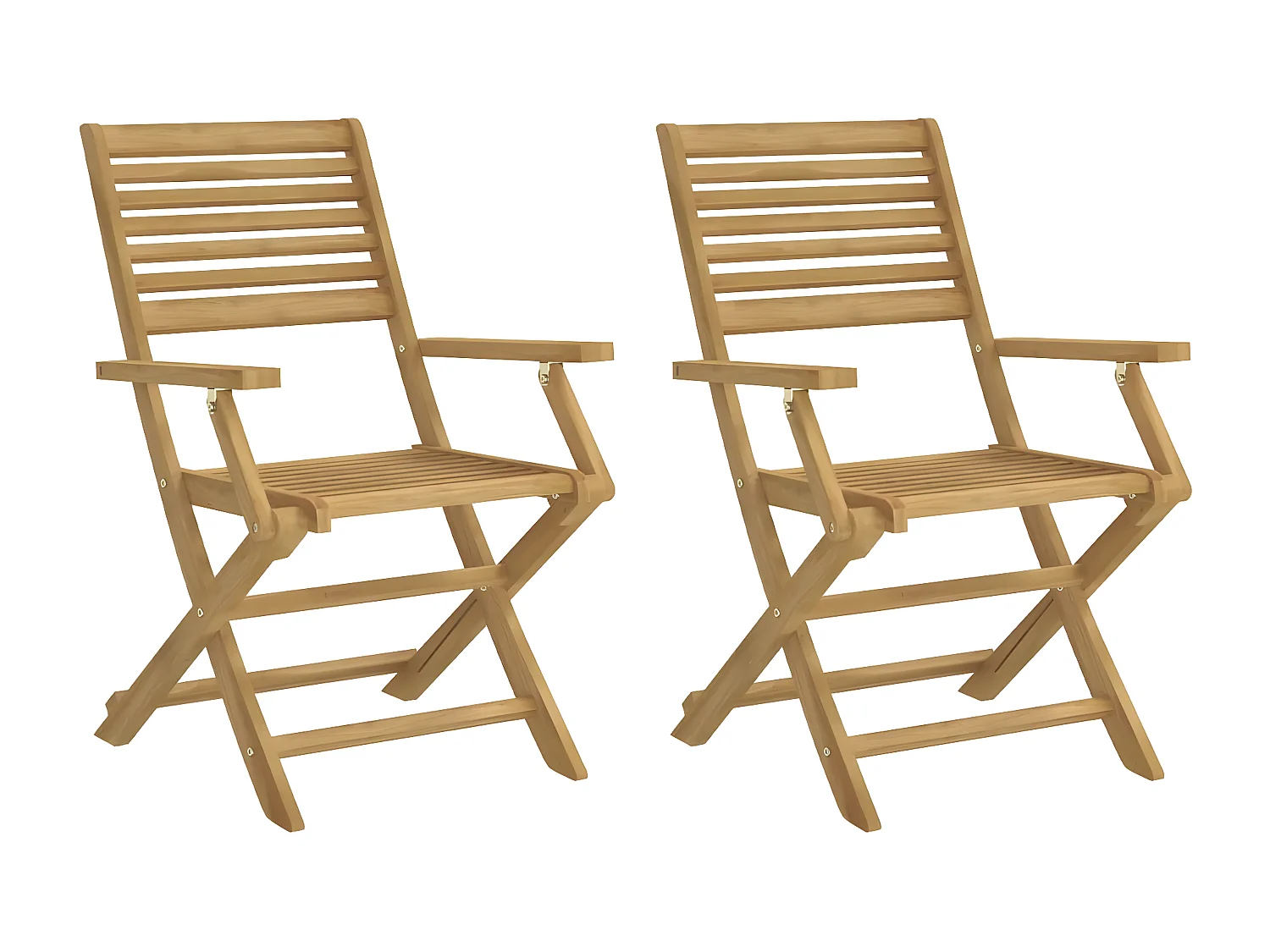 Lot de 2 Chaises pliables de jardin bois massif d'acacia FR10749