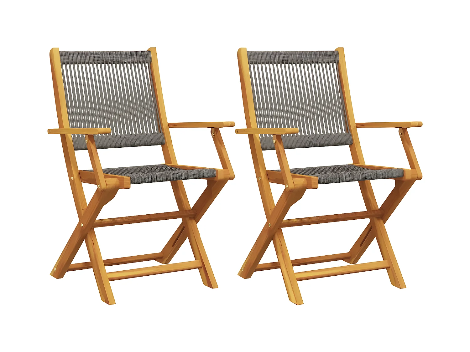 Cadeiras de jardim 2 pcs acácia maciça e polipropileno cinzento PT779493