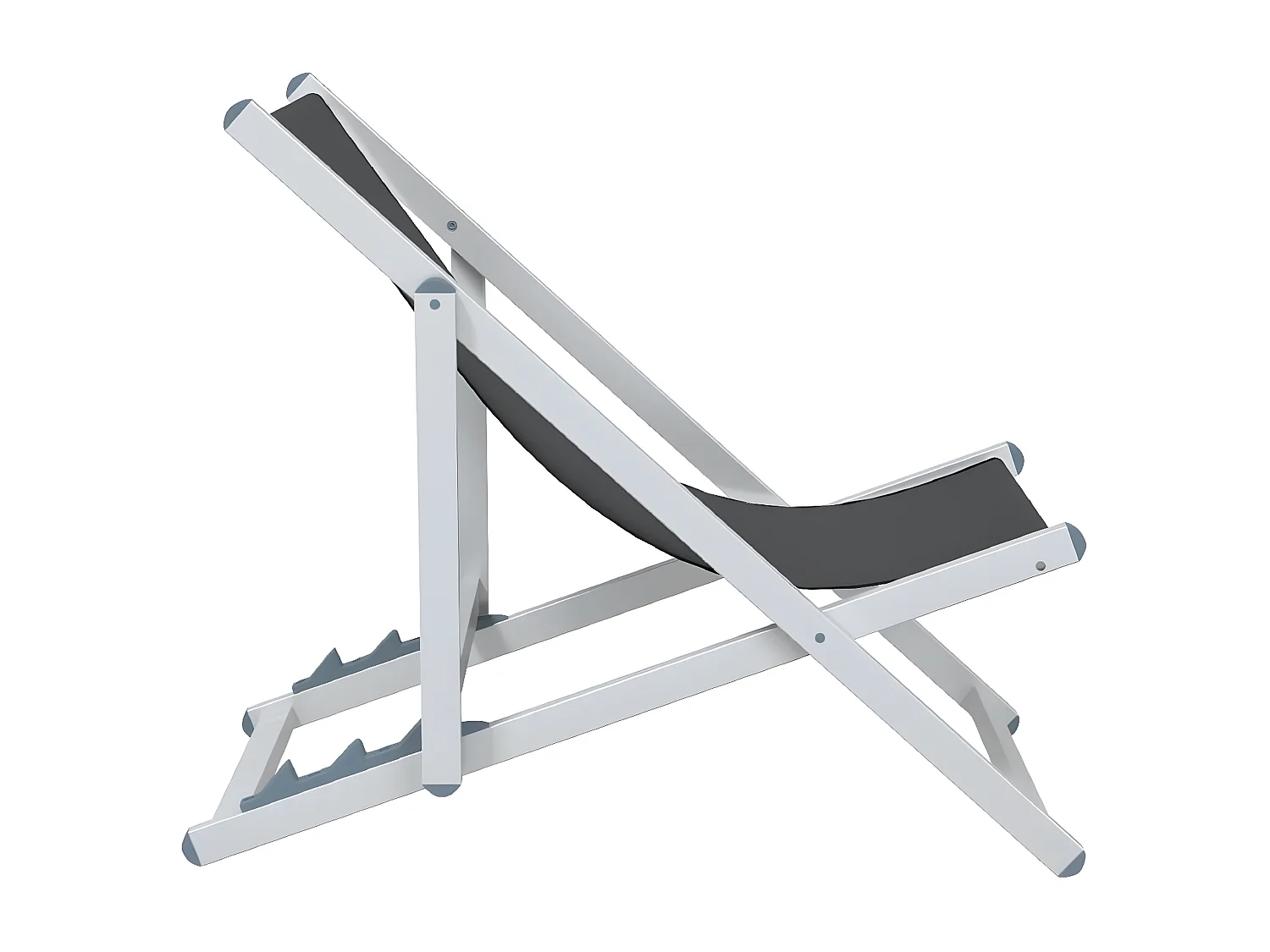 Lot de 2 Chaises de plage pliantes gris aluminium et textilène FR46369