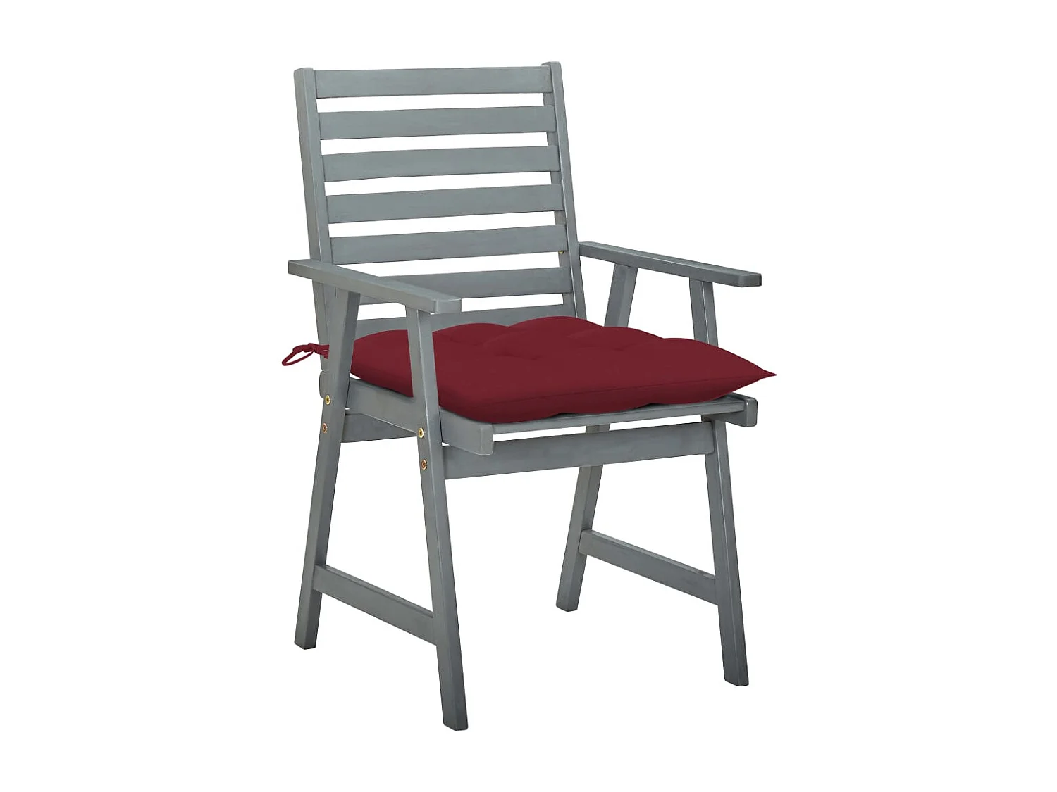 Lot de 2 Chaises à dîner de jardin avec coussins Acacia massif FR45845