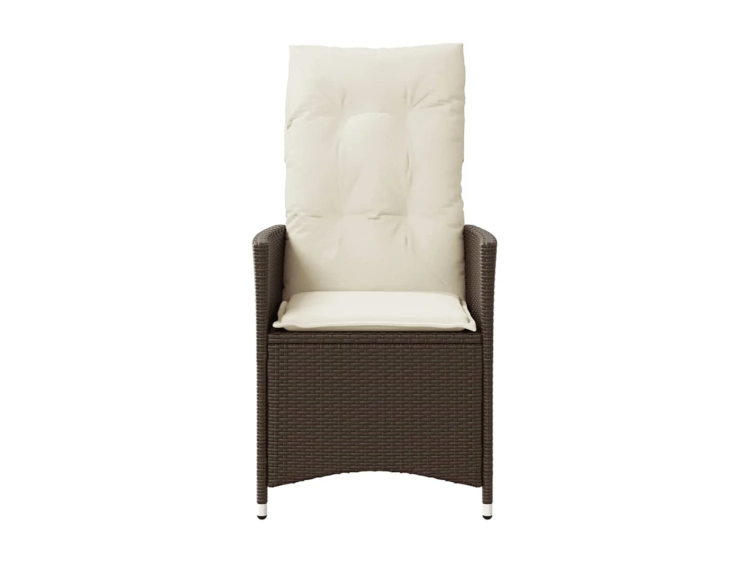 Chaise inclinable de jardin avec coussins marron résine tressée FR41339