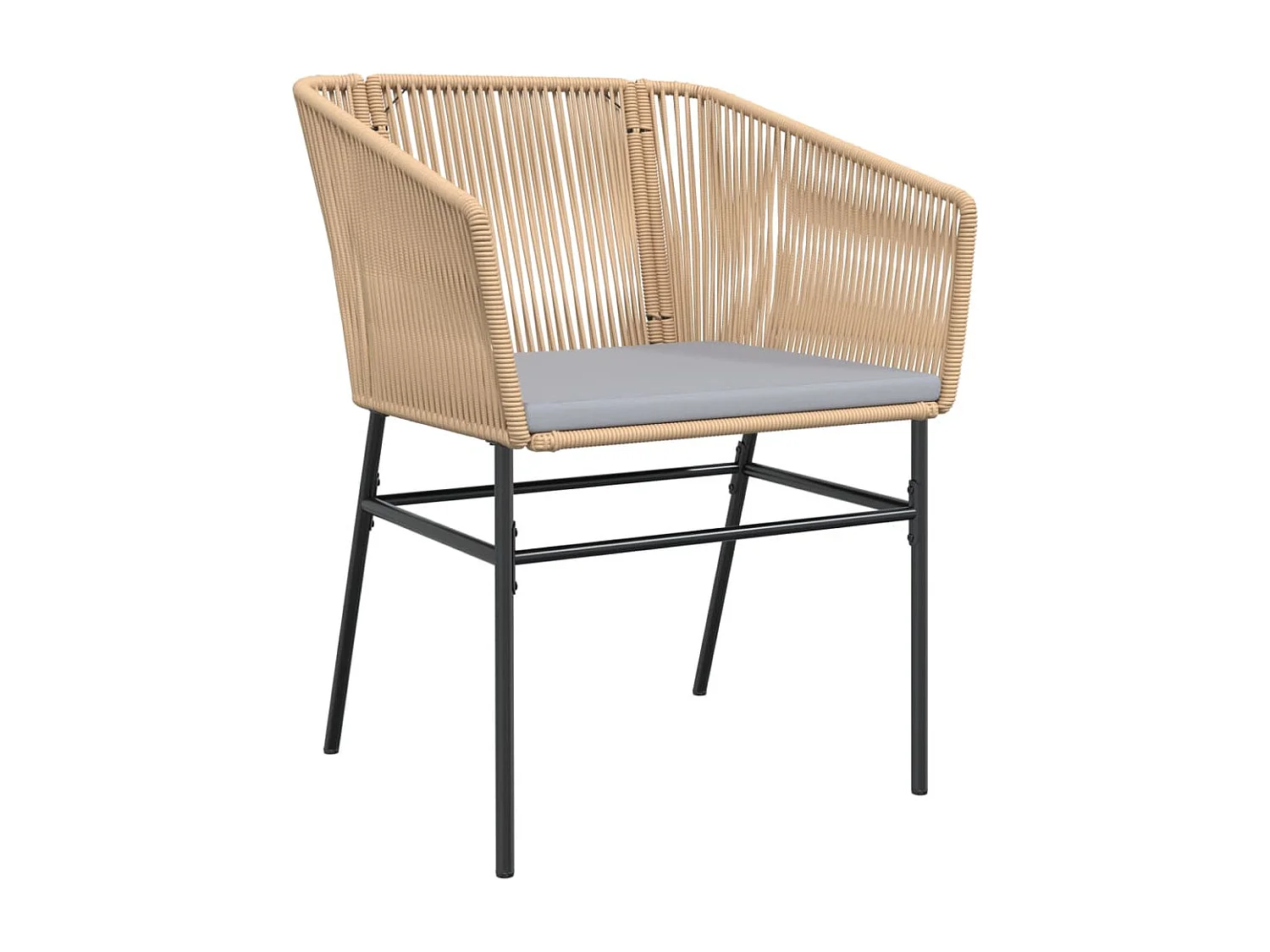 Juego de 2 Sillones de jardín con cojines ratán sintético marrón ES778891