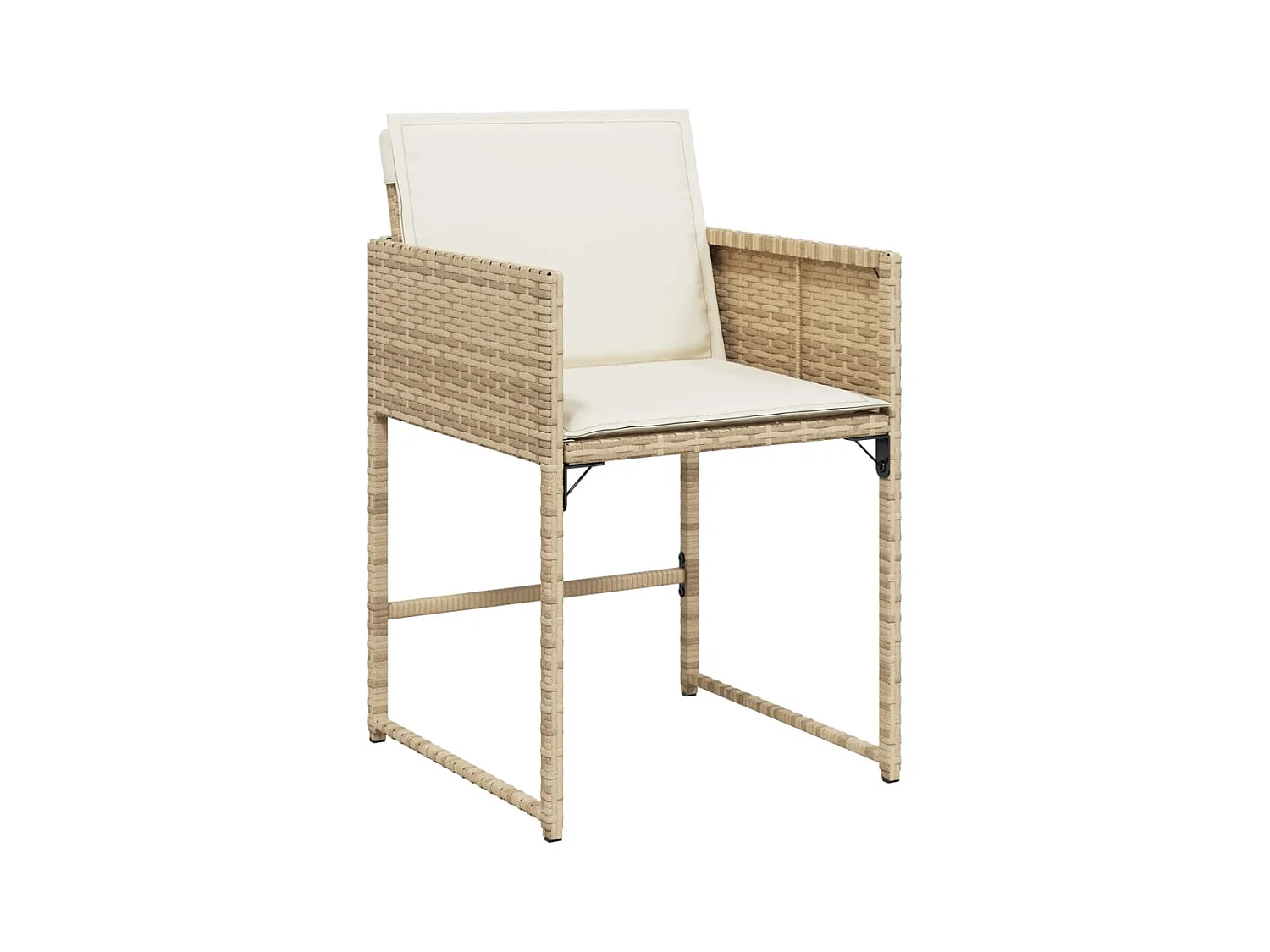 Lot de 4 Chaises de jardin avec coussins beige résine tressée FR13072