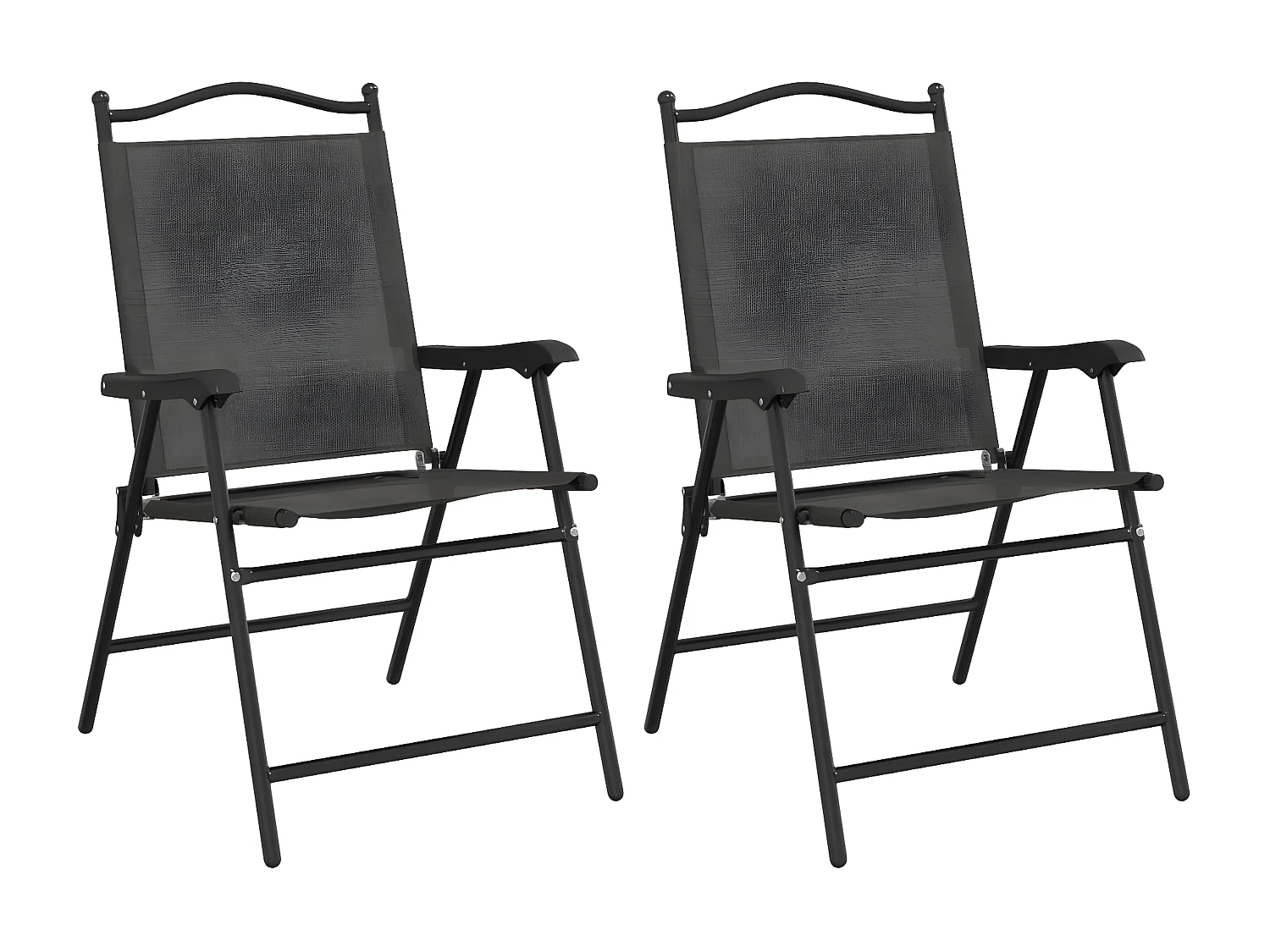 Lot de 2 Chaises de jardin pliables en acier et textilène FR50012