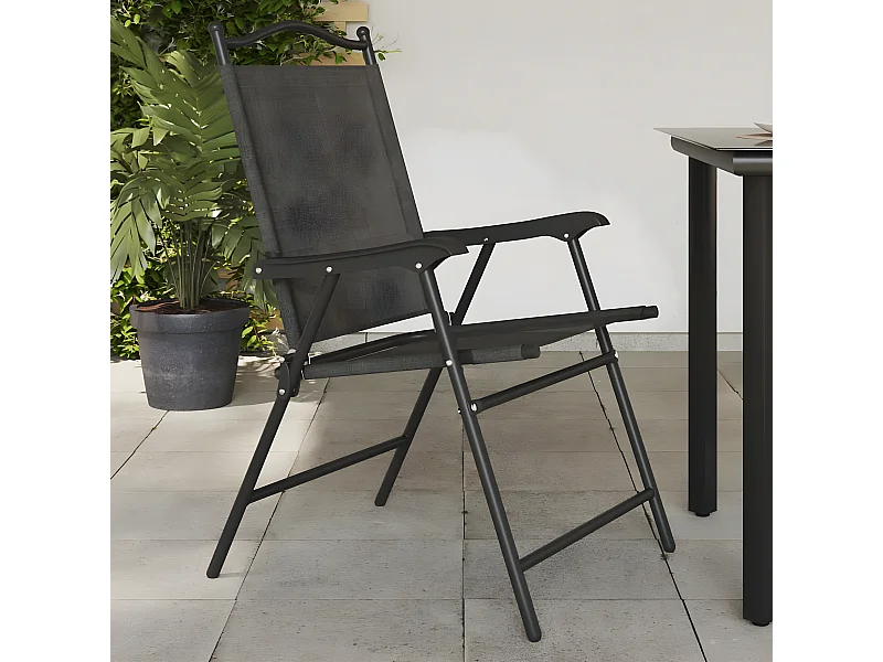 Lot de 2 Chaises de jardin pliables en acier et textilène FR50012