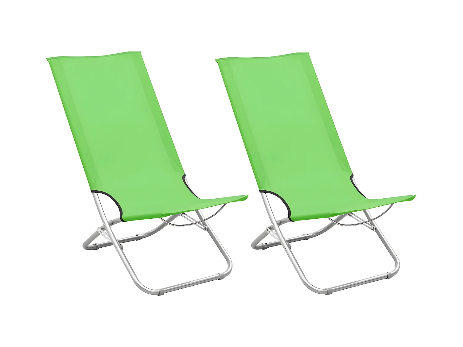Juego de 2 Sillas de playa plegables tela verde ES738189