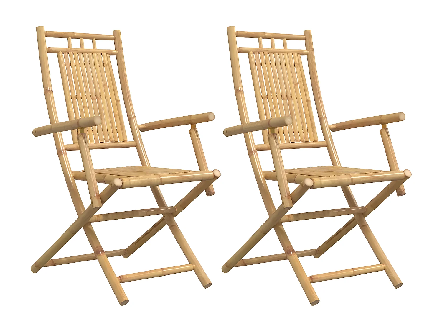 Lot de 2 Chaises pliables de jardin 53x66x99 cm bambou FR31132