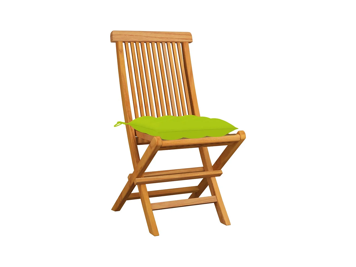 Lot de 4 Chaises de jardin avec coussins vert vif Bois de teck FR62520