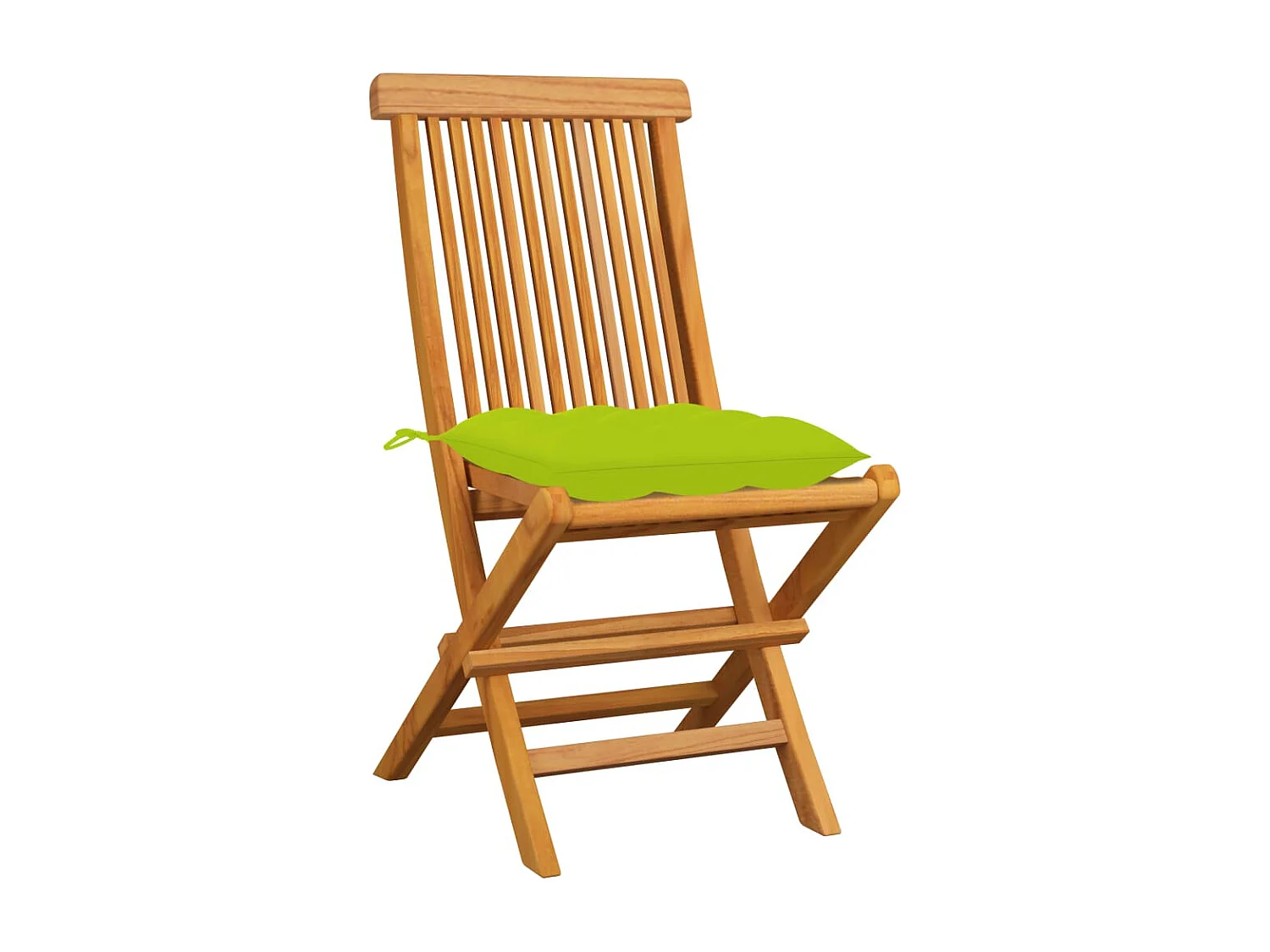 Tuinstoelen 4 st met heldergroene kussens massief teakhout BE945649