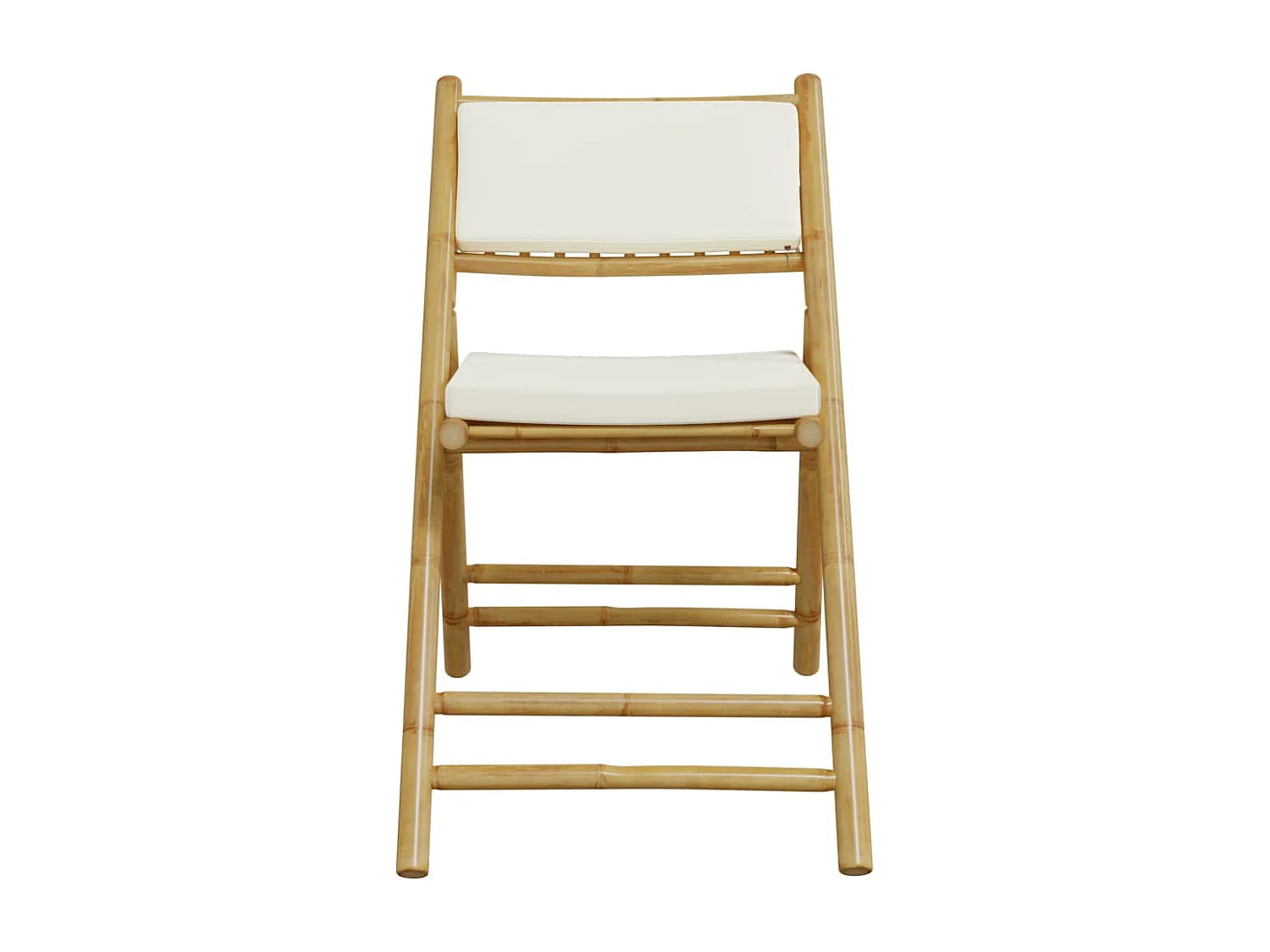 2 pcs cadeiras bistrô dobráveis c/ almofadões branco nata bambu PT654153