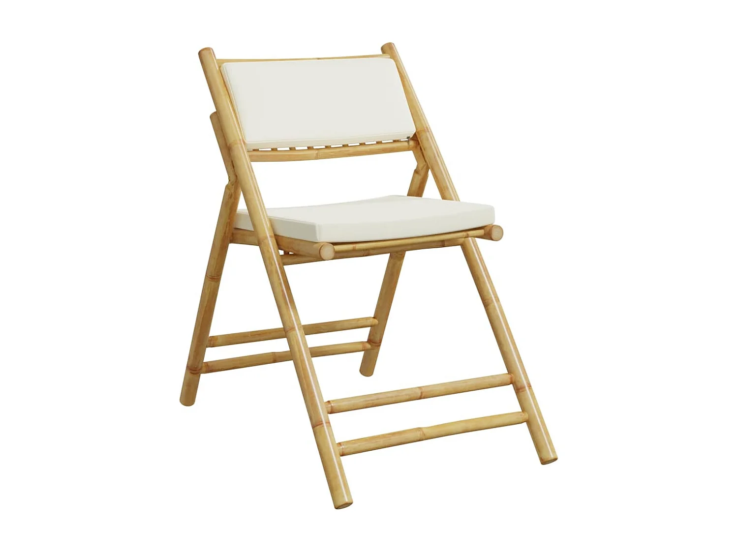 Lot de 2 Chaises de bistro pliantes et coussins blanc crème FR26795