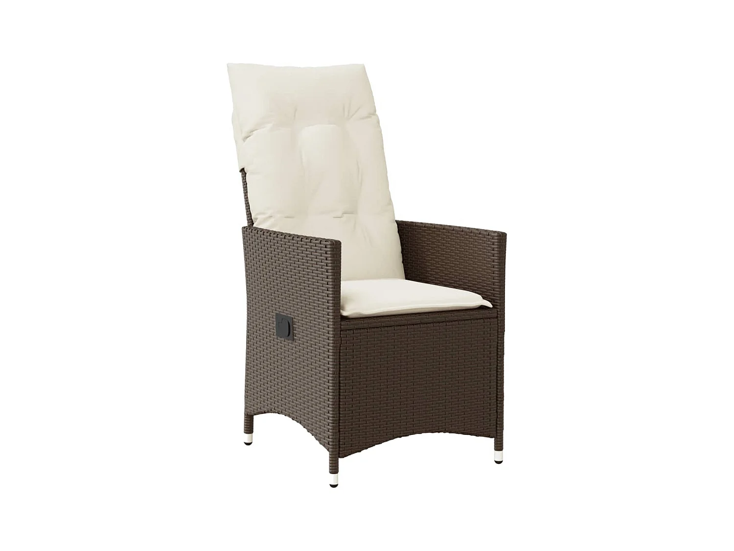 Lot de 2 Chaises inclinables de jardin et coussins marron rotin FR34437