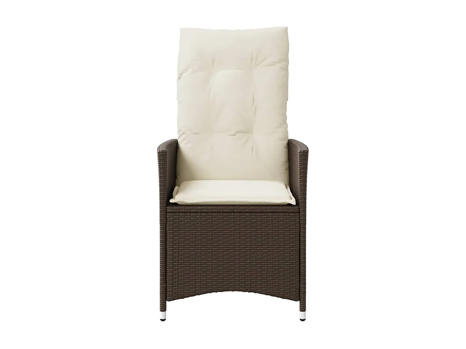 Tuinstoelen 2 st verstelbaar met kussens poly rattan bruin BE796300