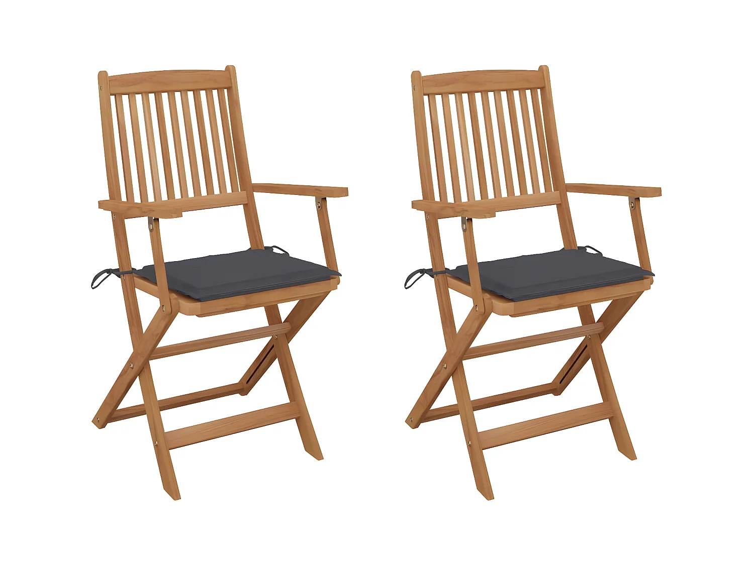 Cadeiras de jardim dobráveis c/ almofadões 2 pcs acácia maciça PT239770