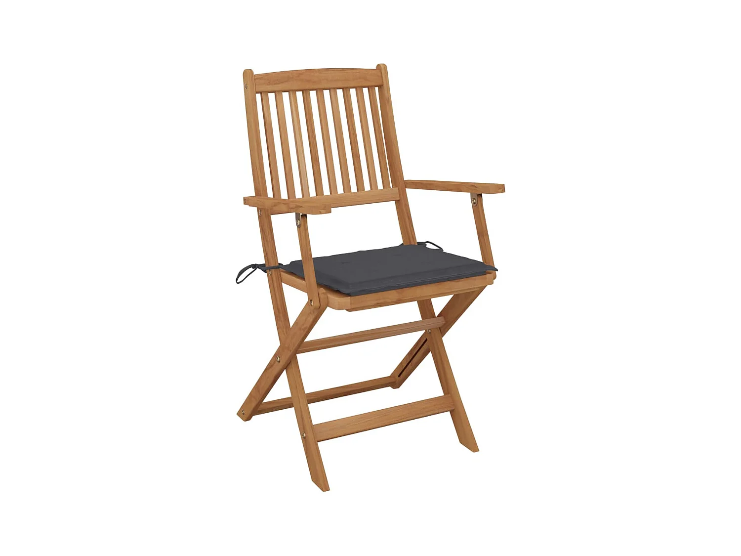 Lot de 2 Chaises pliables de jardin avec coussins Bois d'acacia FR22027