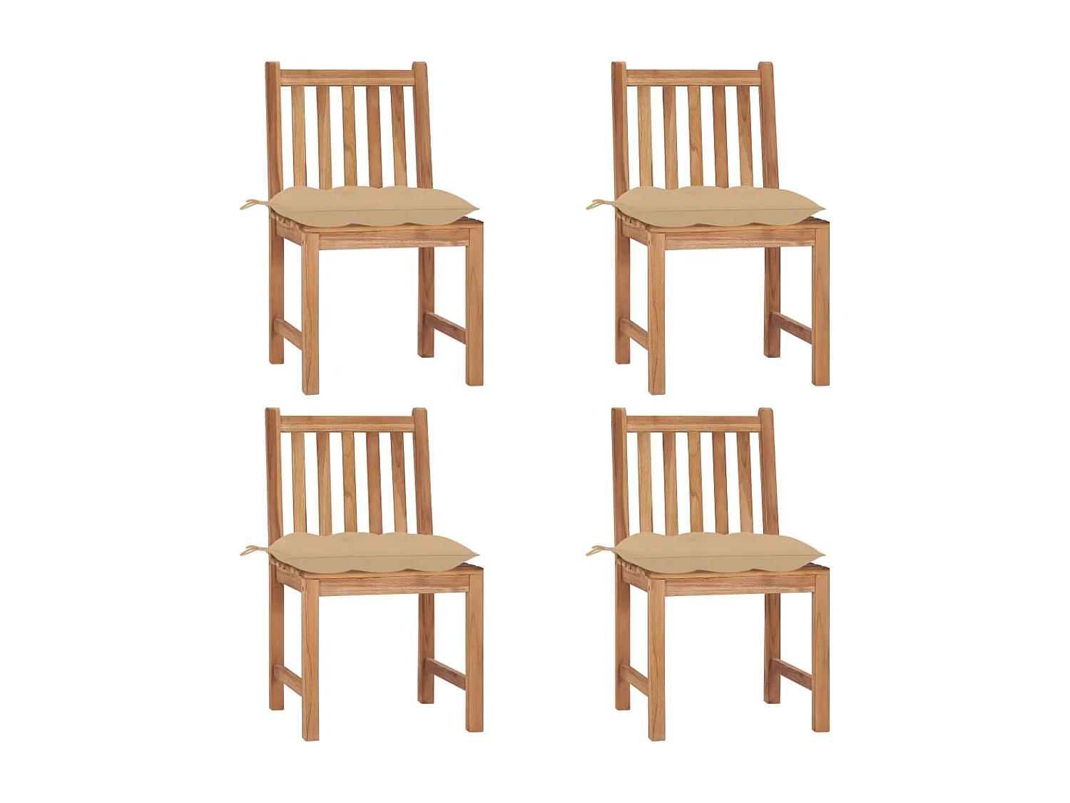 Cadeiras de jardim c/ almofadões 4 pcs madeira de teca maciça PT255649