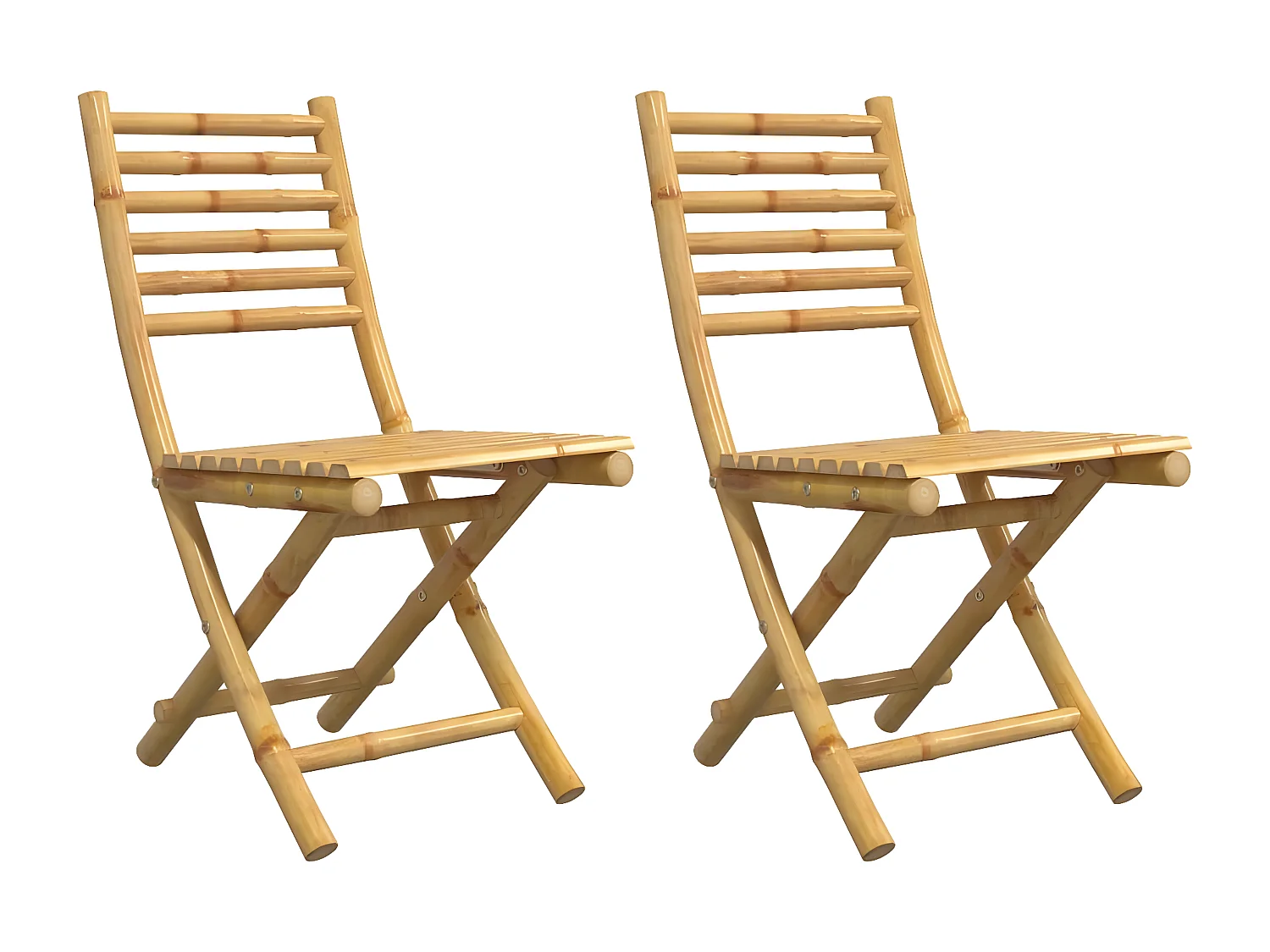 Lot de 2 Chaises pliables de jardin 43x54x88 cm bambou FR66833